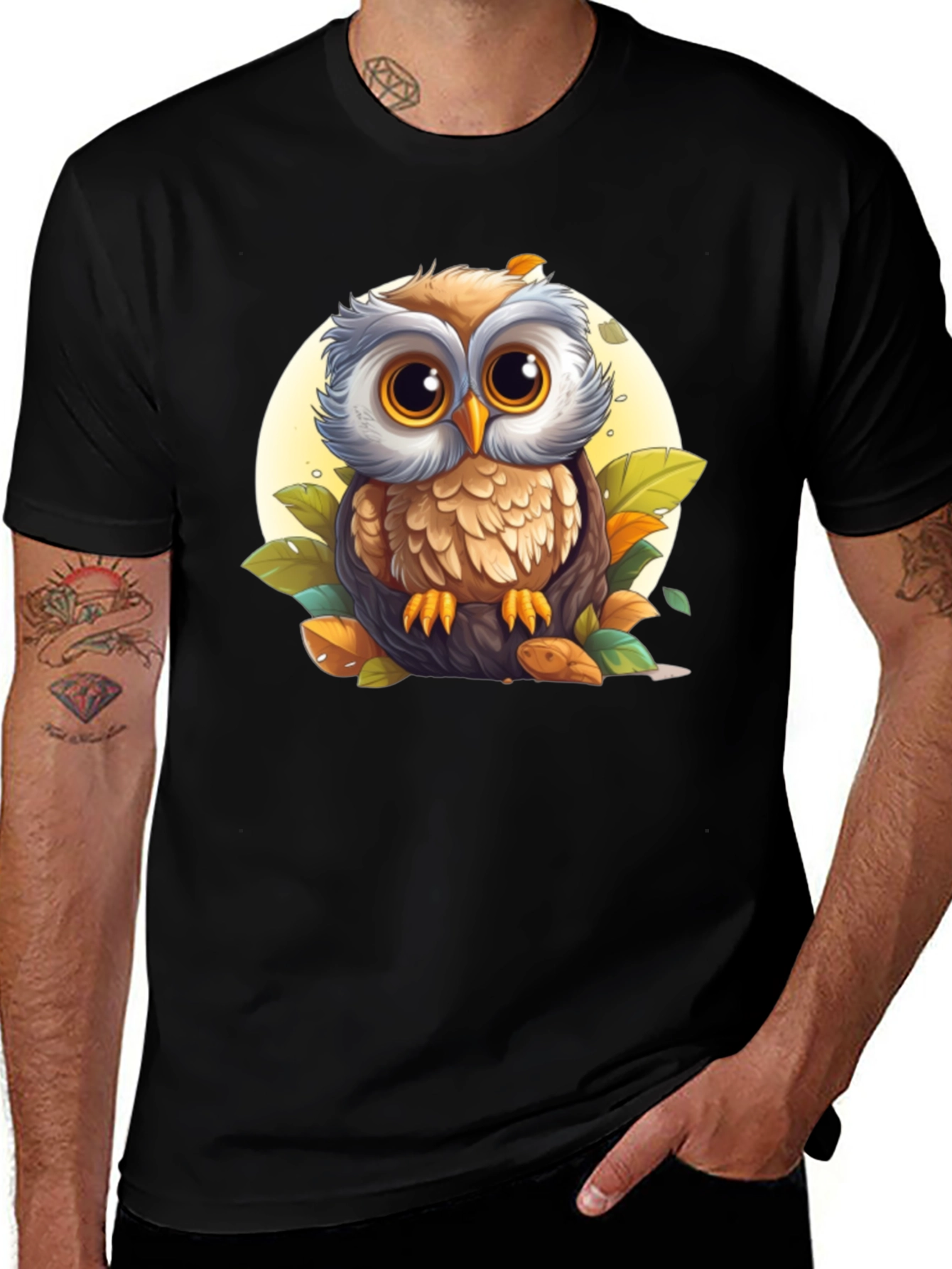 Variant 16 of Owl Graphic Print Men's T-Shirt