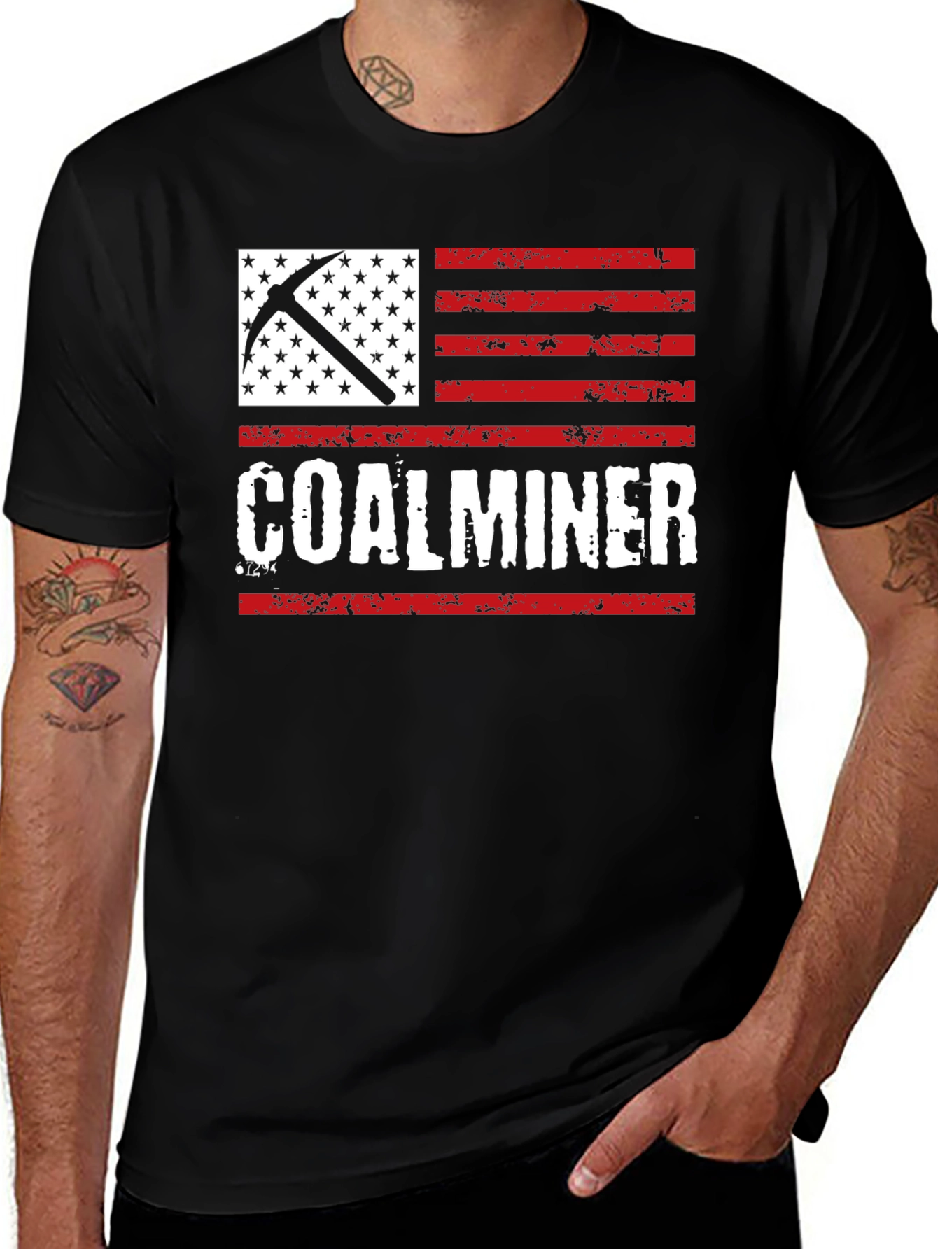 Coal Miner American Flag T-Shirt