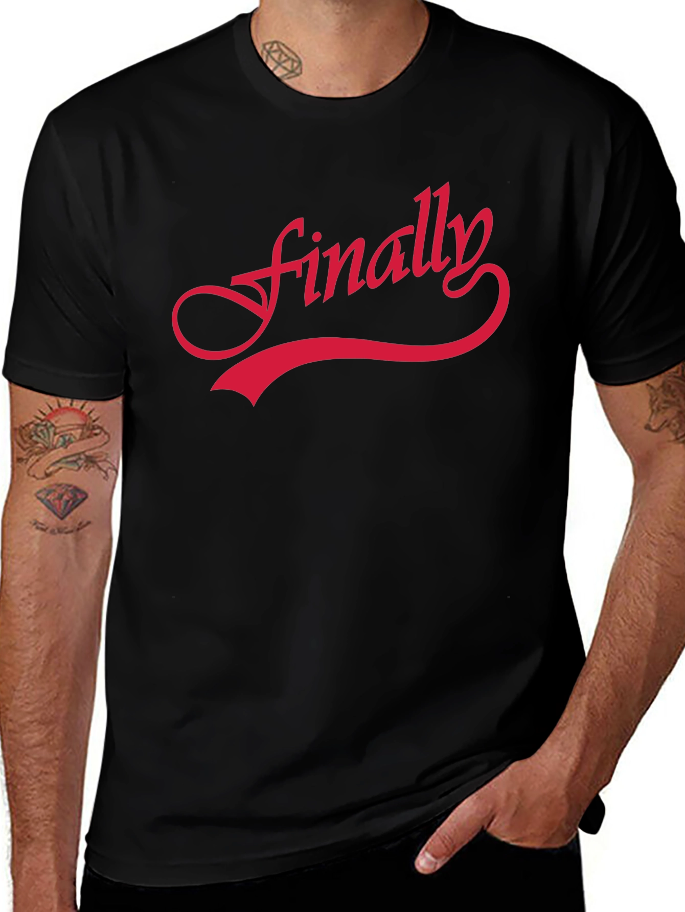 Variant 13 of Finally T-Shirt - Soft Black Cotton Blend Casual Tee