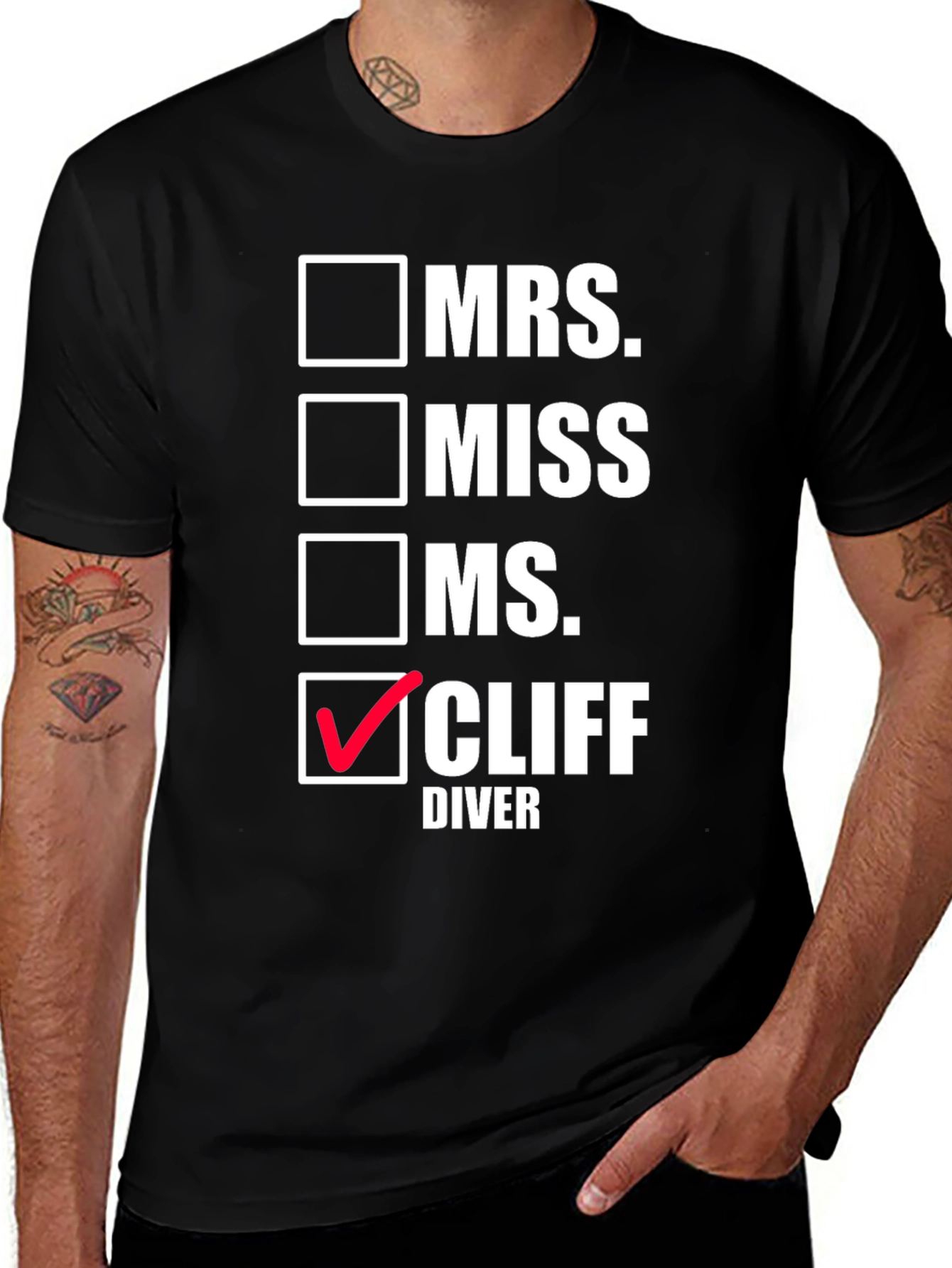 Variant 16 of Cliff Diver T-Shirt Novelty Graphic Tee