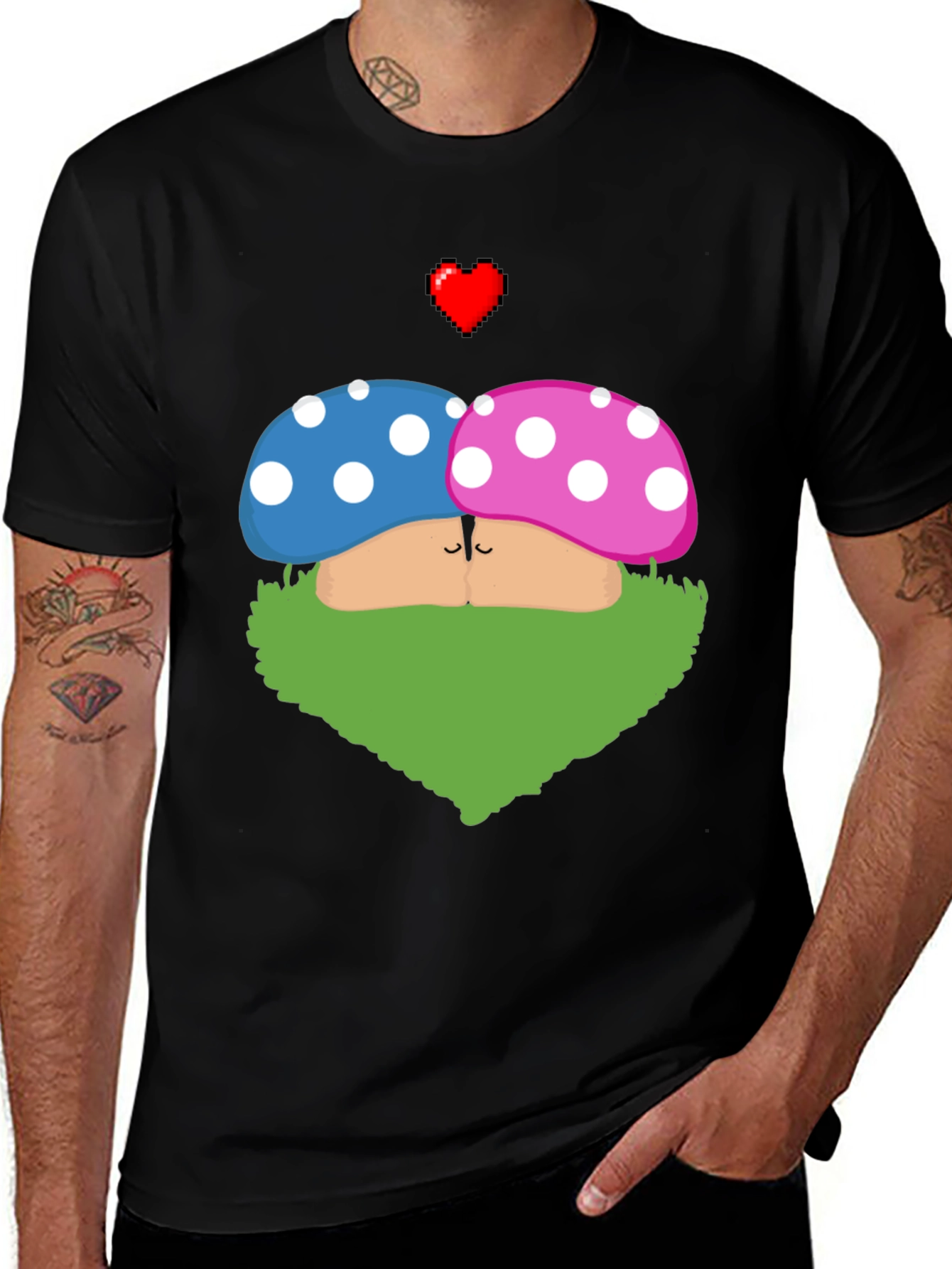 Variant 9 of Kissing Mushroom Lover T-Shirt - Fun Novelty Tee