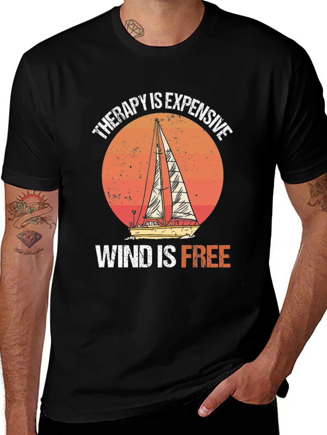 Variant 20 of Therapy is Expensive Wind is Free Graphic Tee