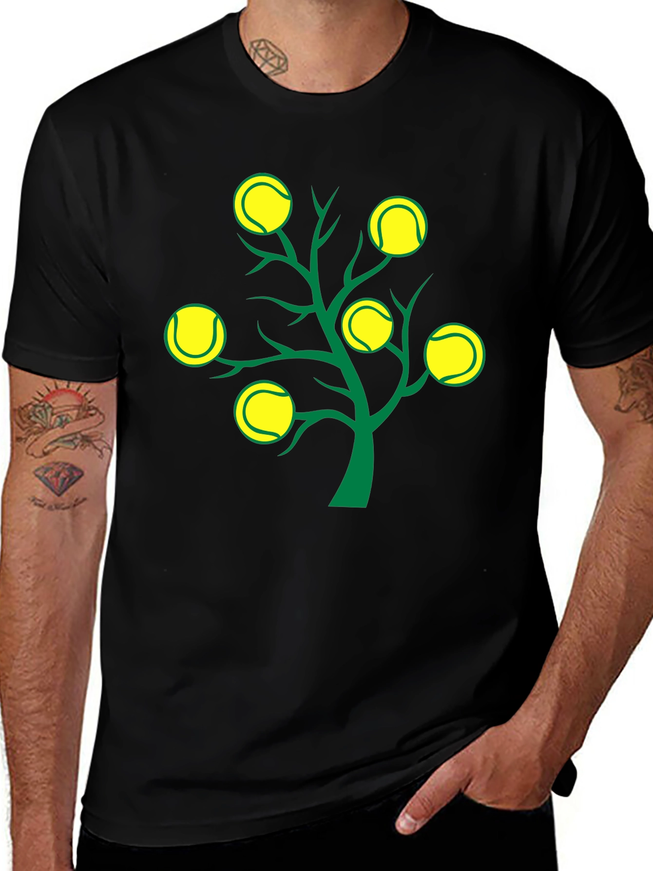 Variant 10 of Tennis Ball Tree Graphic Tee