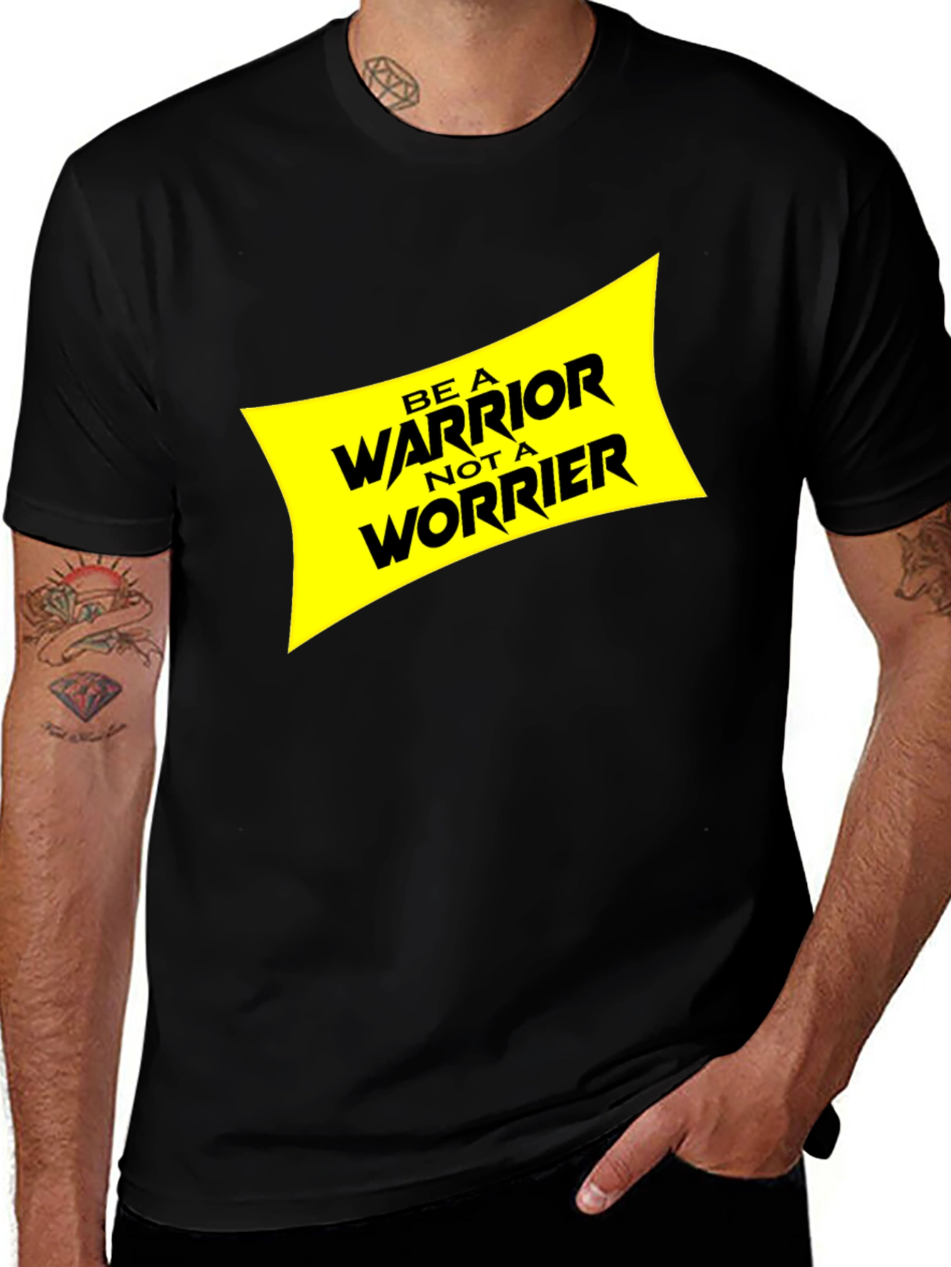 Variant 12 of Be A Warrior T-Shirt - Black Graphic Tee