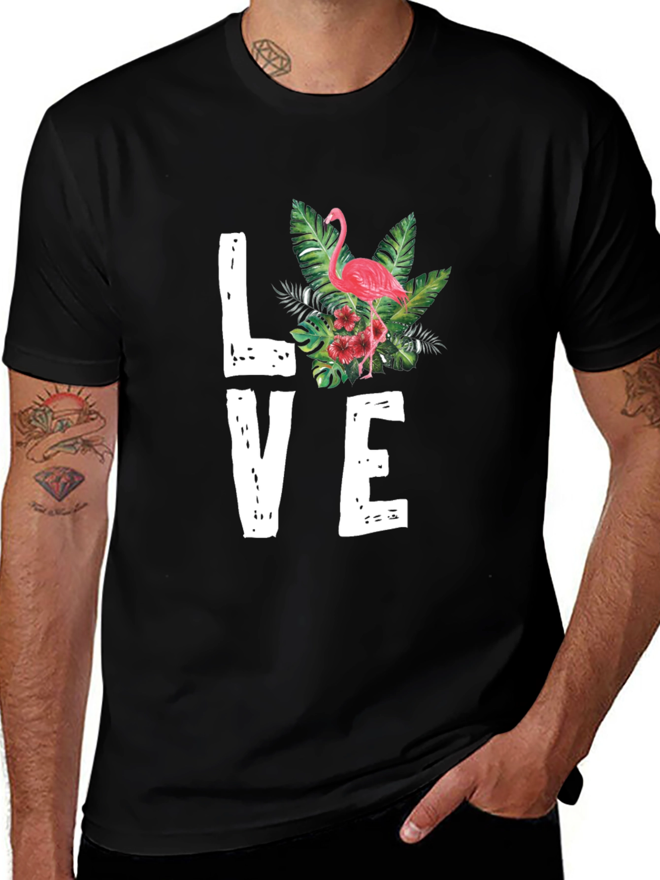 Variant 17 of Flamingo Love Graphic Tee - Tropical Vibes T-Shirt