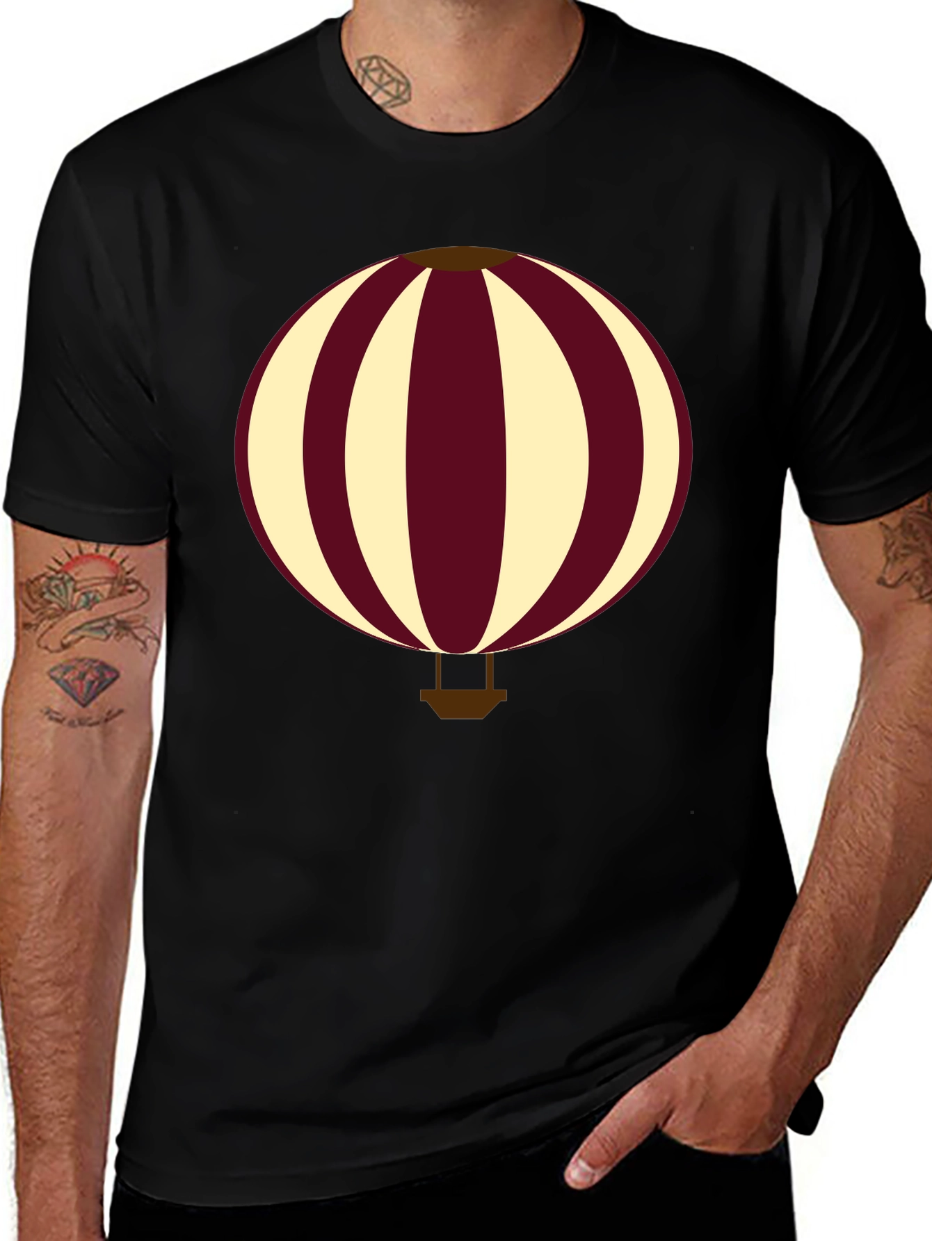 Hot Air Balloon Graphic Tee - Casual Comfort