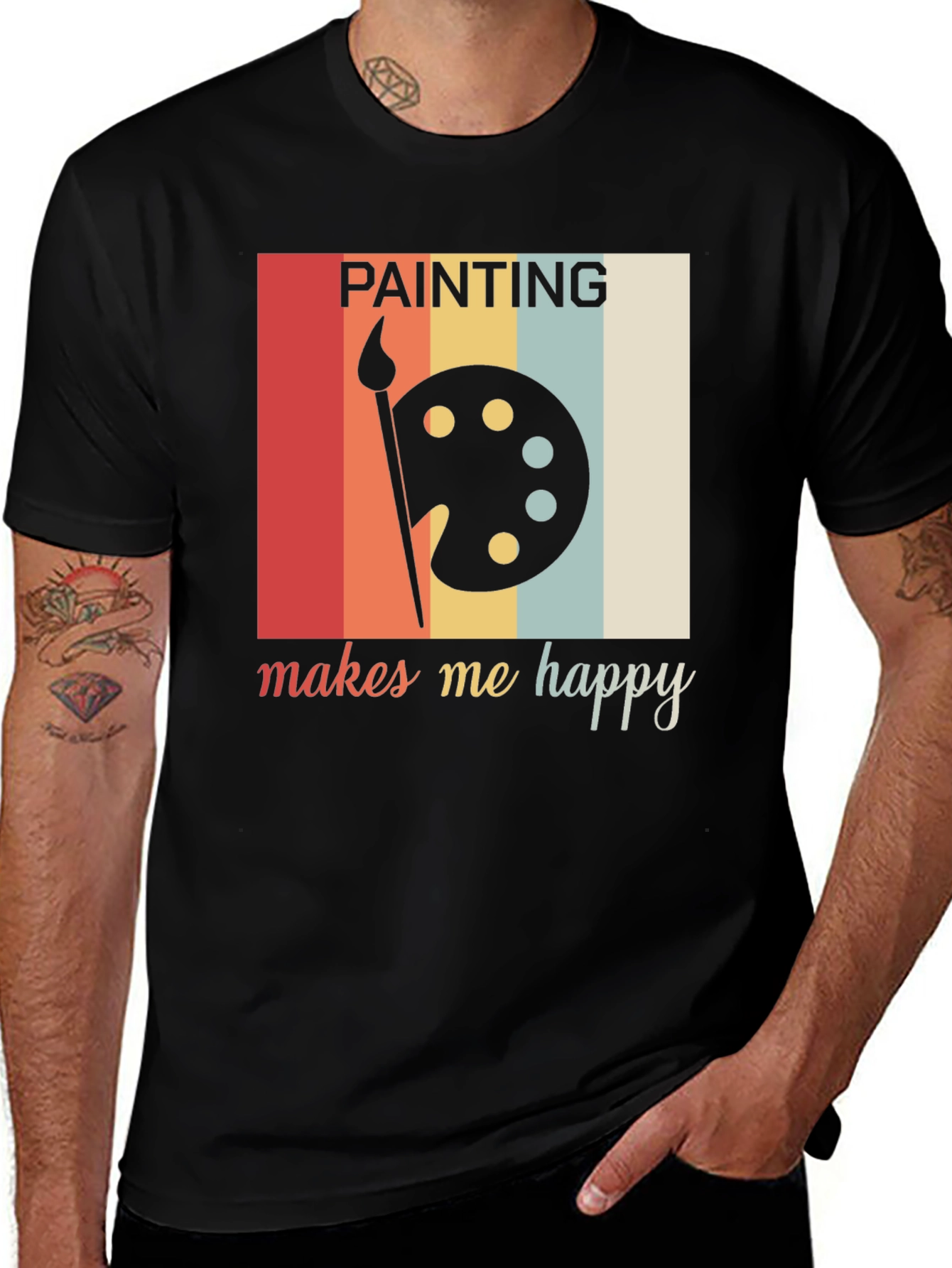 Black Painting Makes Me Happy Graphic Tee main image