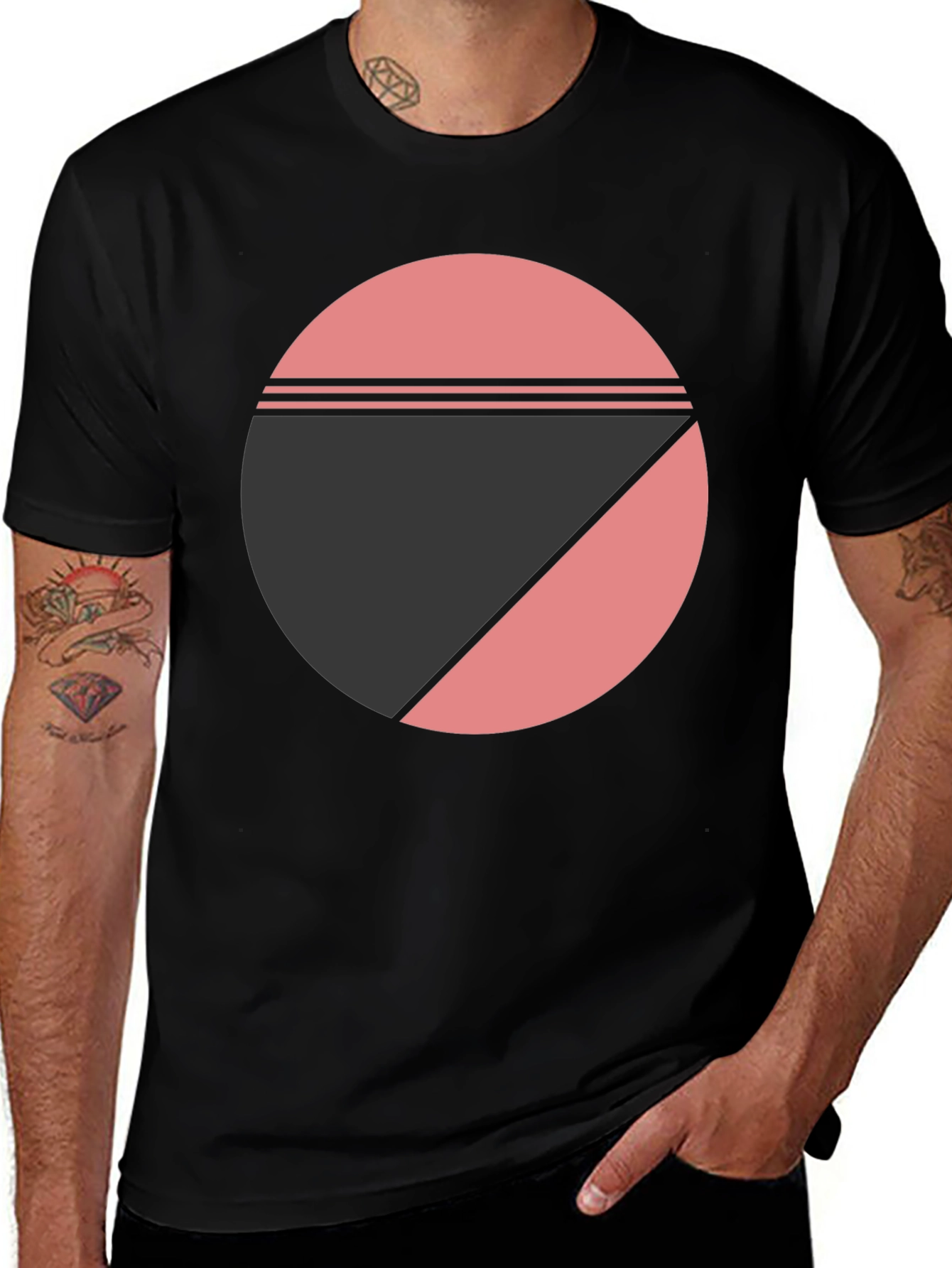Variant 16 of Geometric Circle Graphic Tee - Modern Design