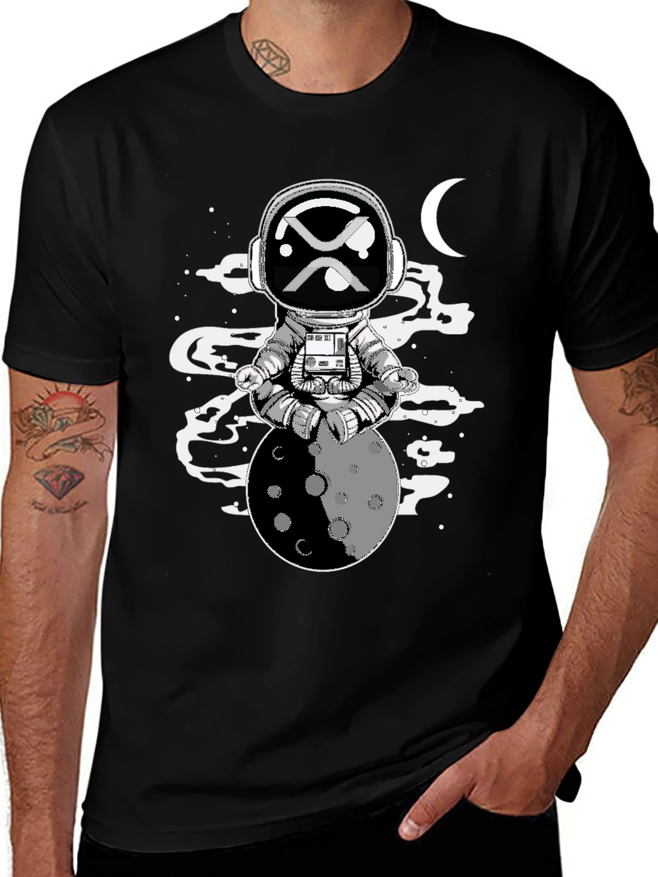 Variant 22 of Astronaut Moon T-Shirt - Ripple XRP Crypto