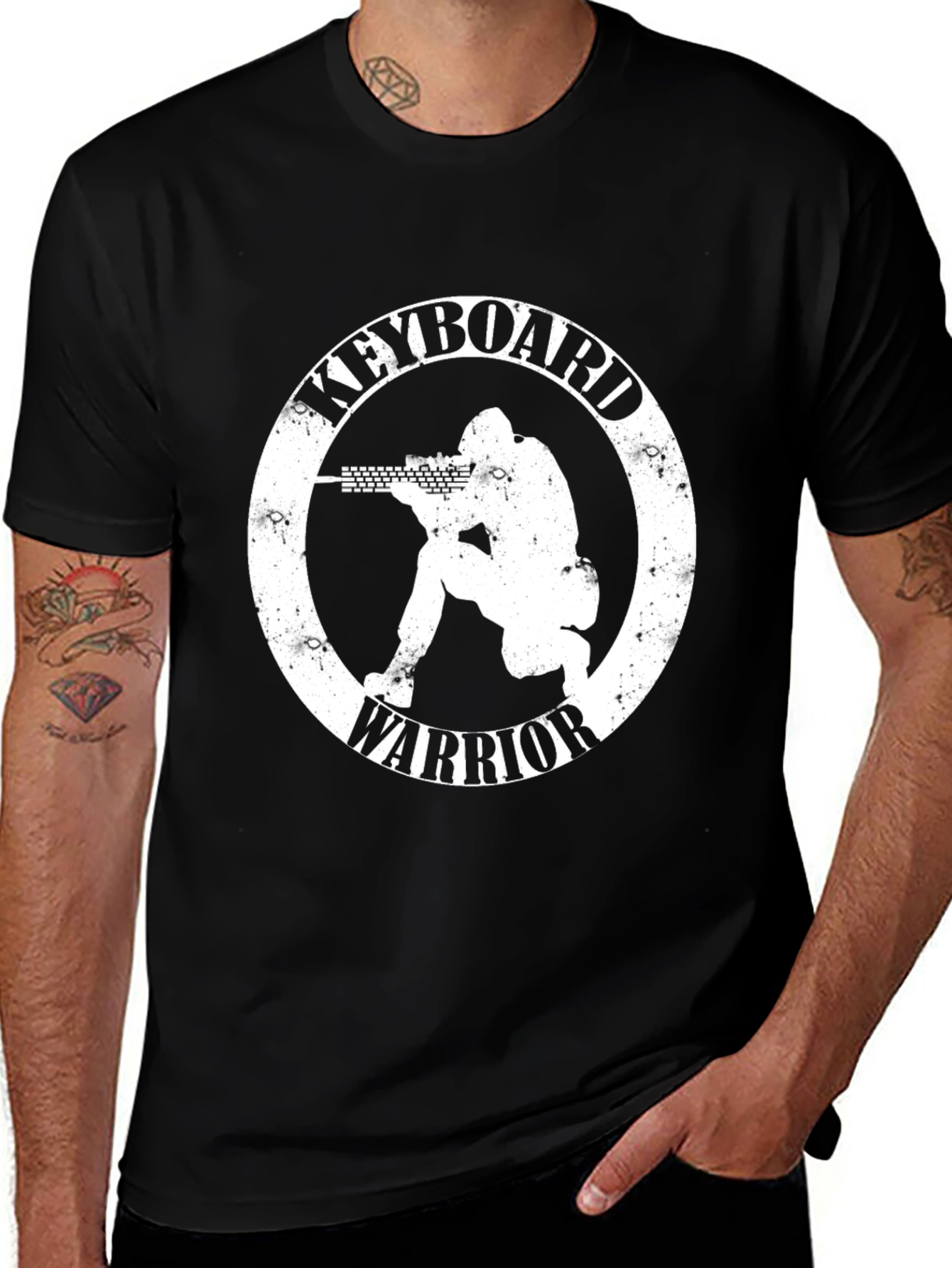 Variant 5 of Keyboard Warrior Graphic T-Shirt - Black