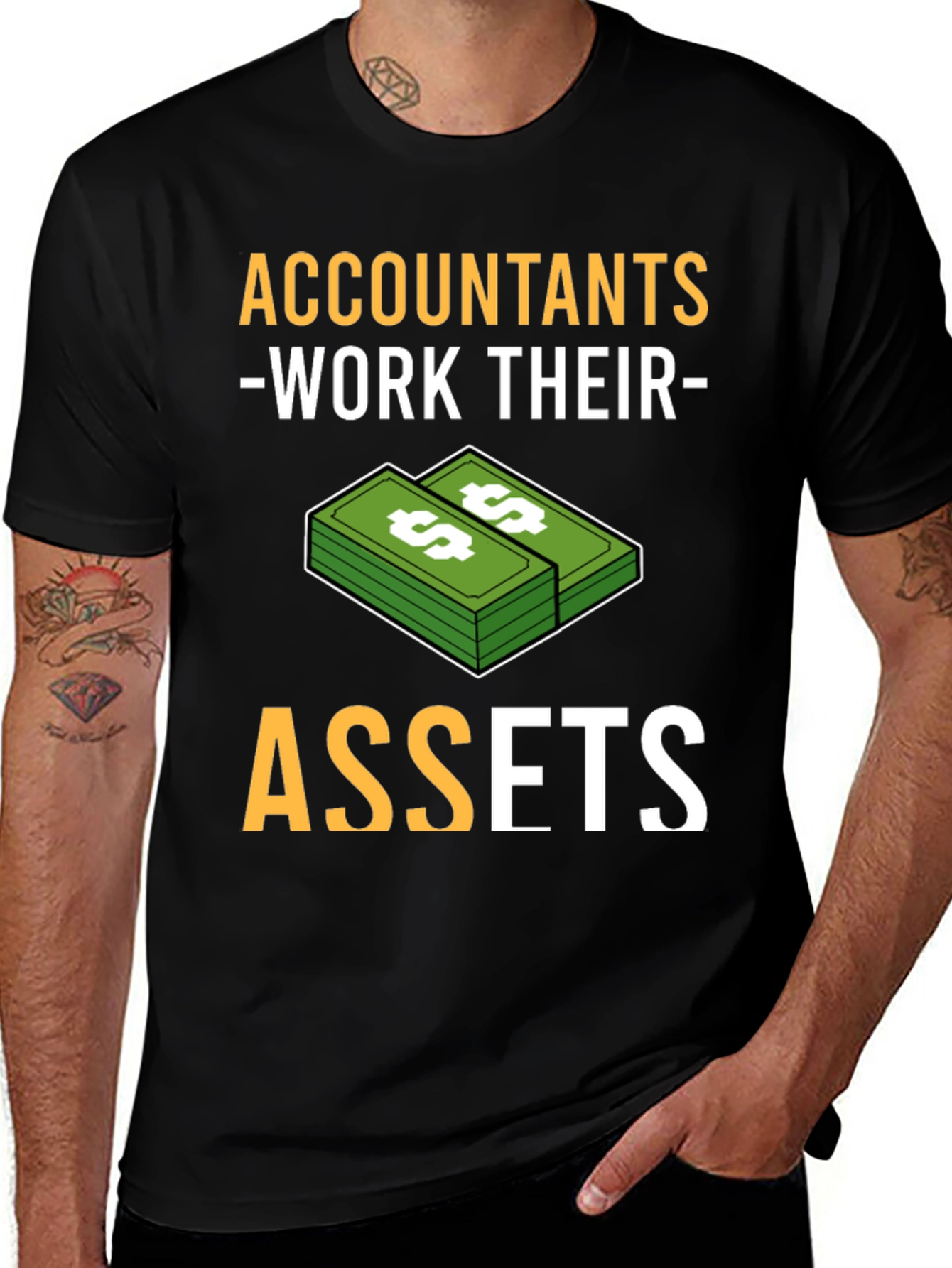 Black Accountants Work Their Assets Graphic T-Shirt main image