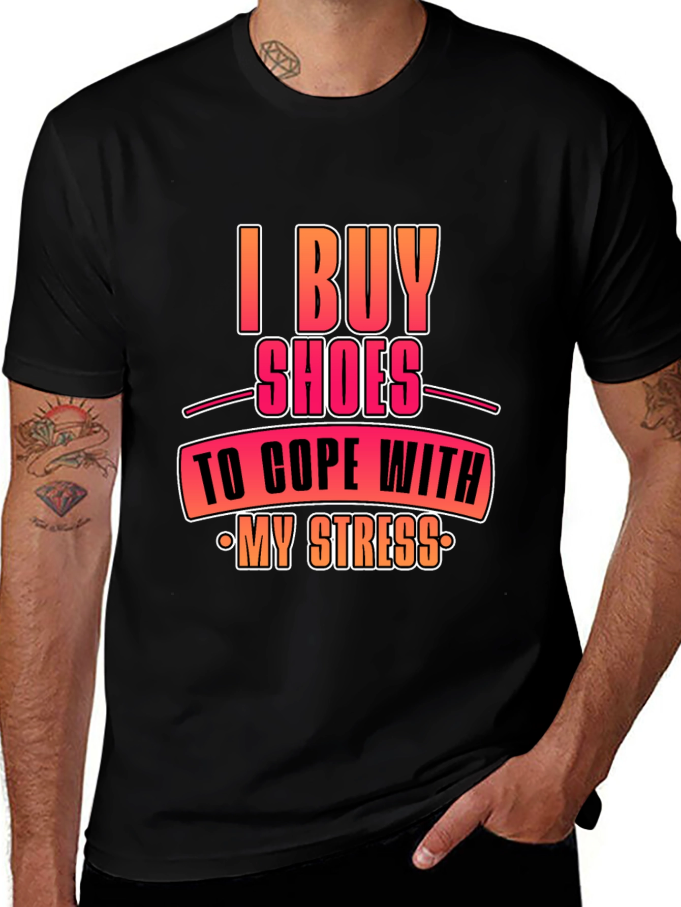 Variant 14 of I Buy Shoes To Cope With My Stress T-Shirt