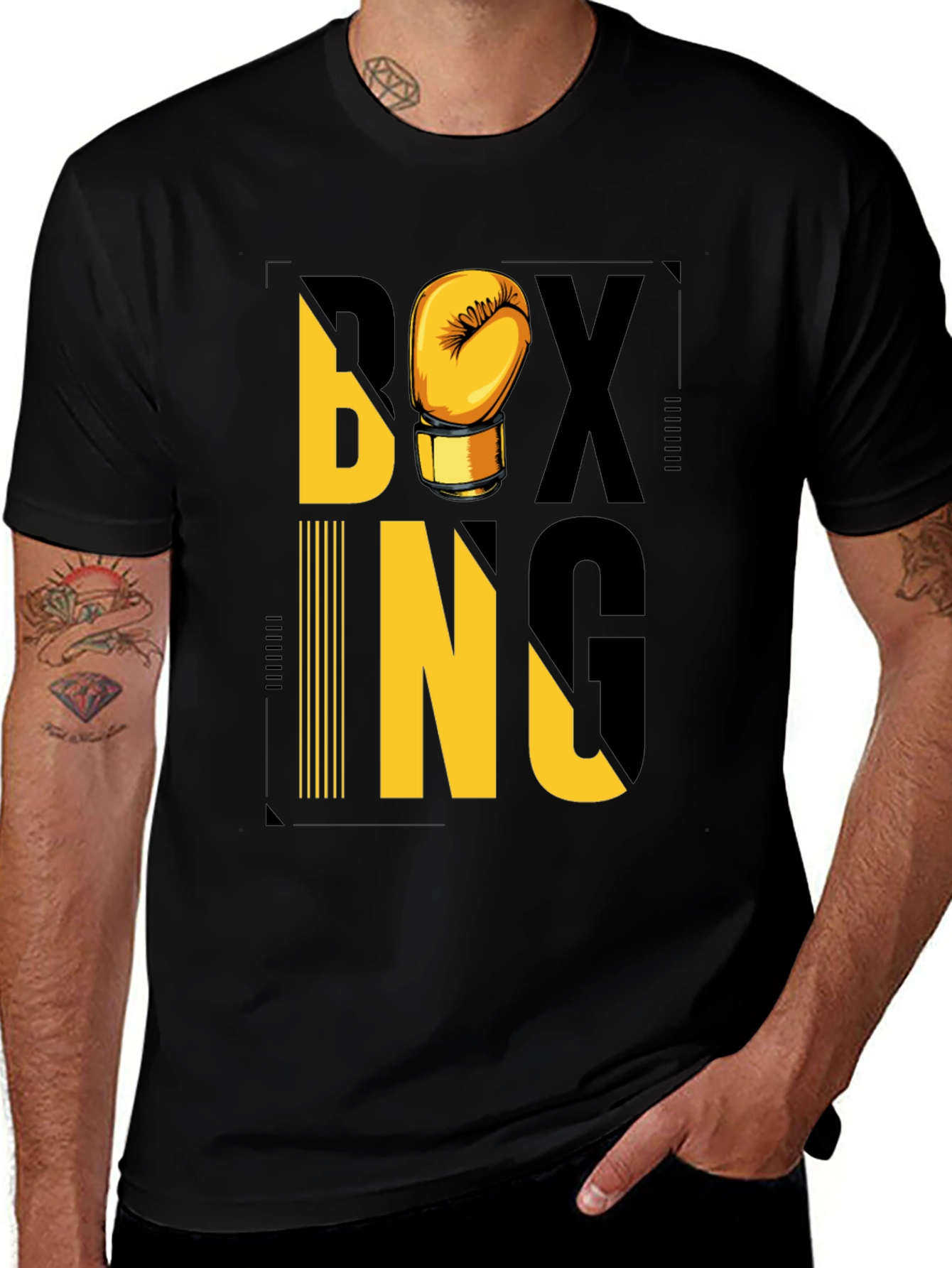 Variant 8 of Boxing Graphic Tee - Black