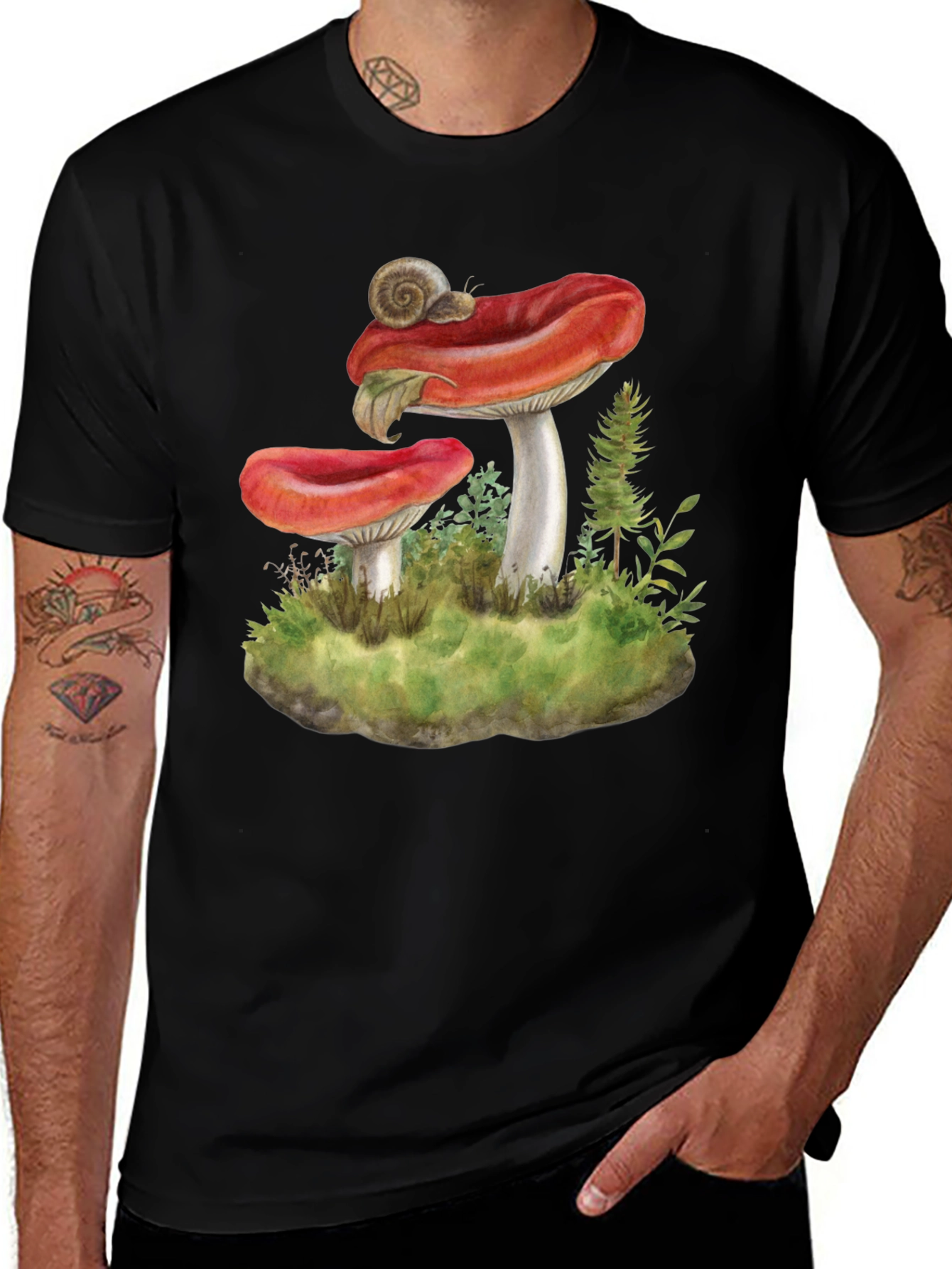 Variant 22 of Mushroom and Snail Graphic Tee