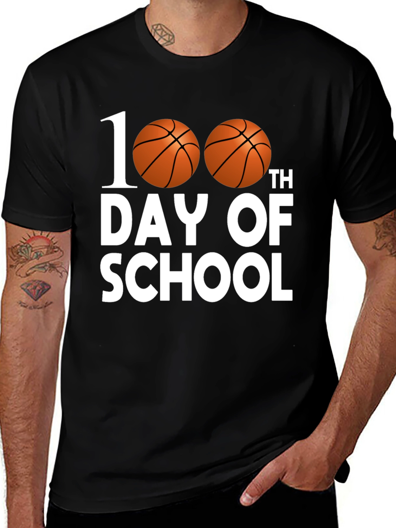 100th Day of School Basketball T-Shirt