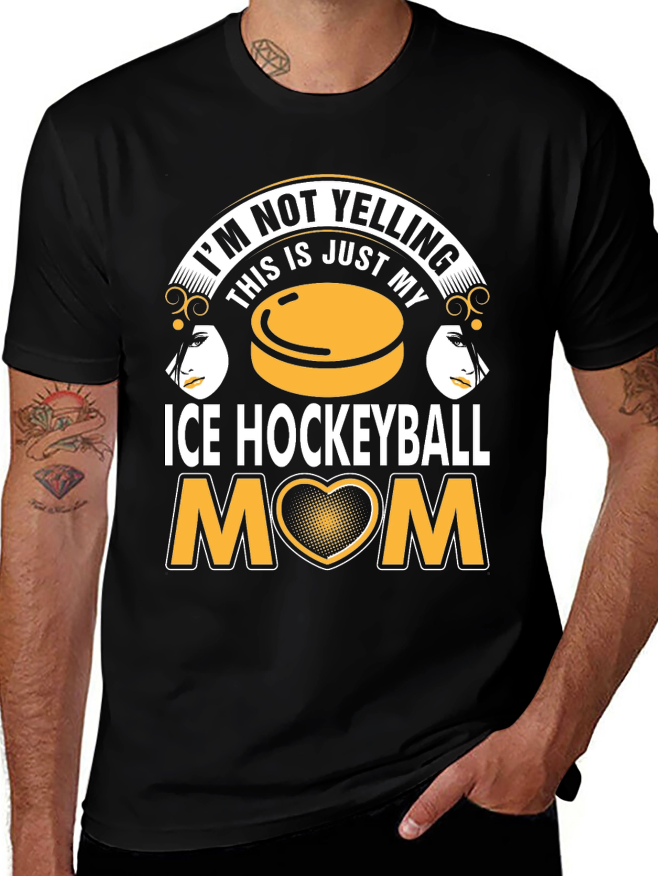 Variant 11 of Ice Hockeyball Mom Graphic Tee