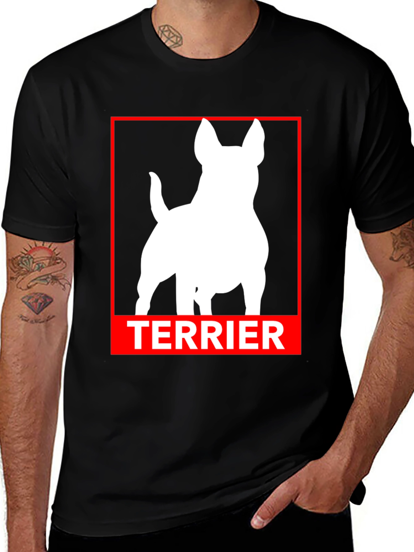 Terrier Dog Silhouette Graphic Tee