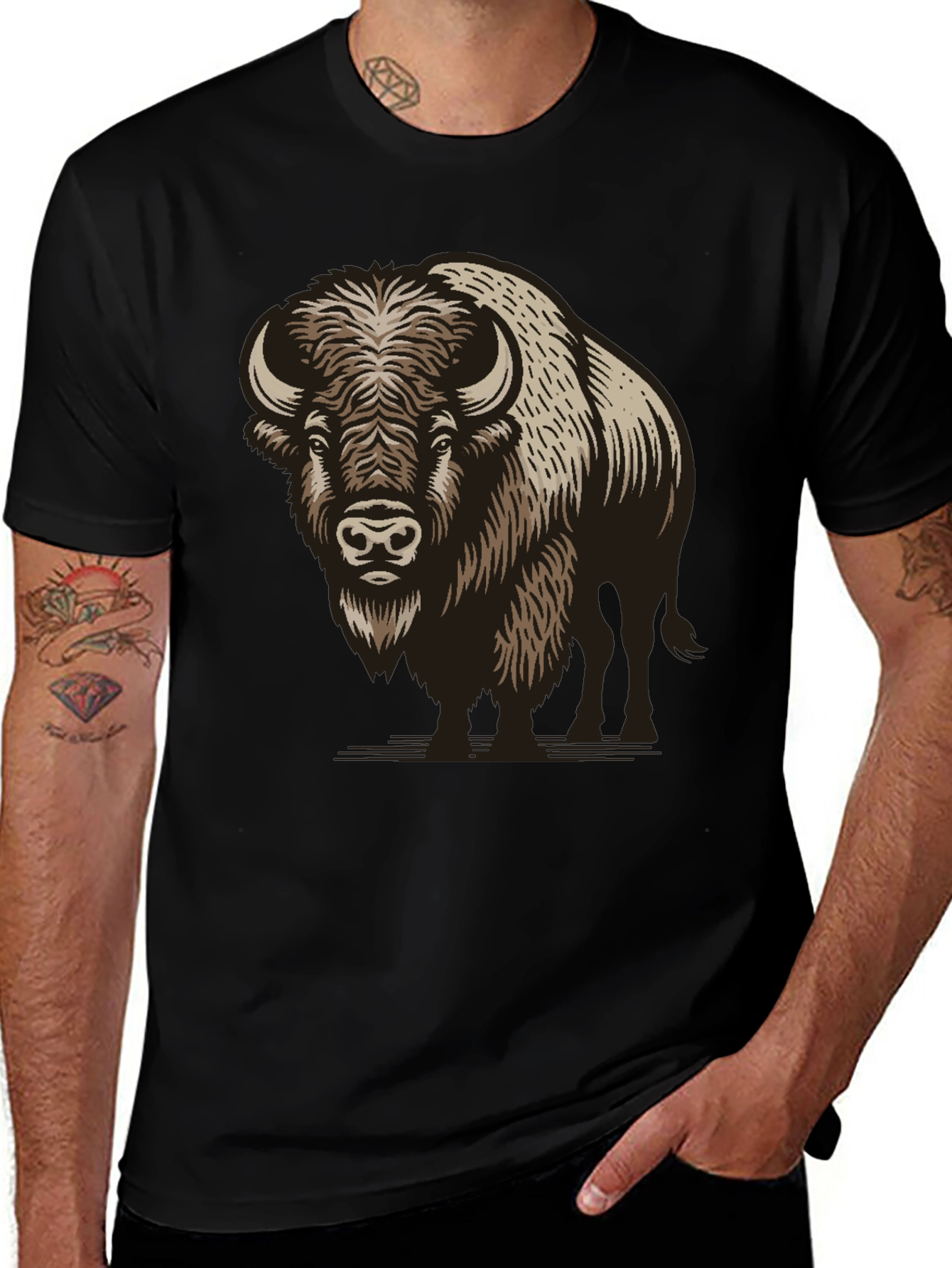 Variant 30 of Buffalo Graphic Print Black T-Shirt