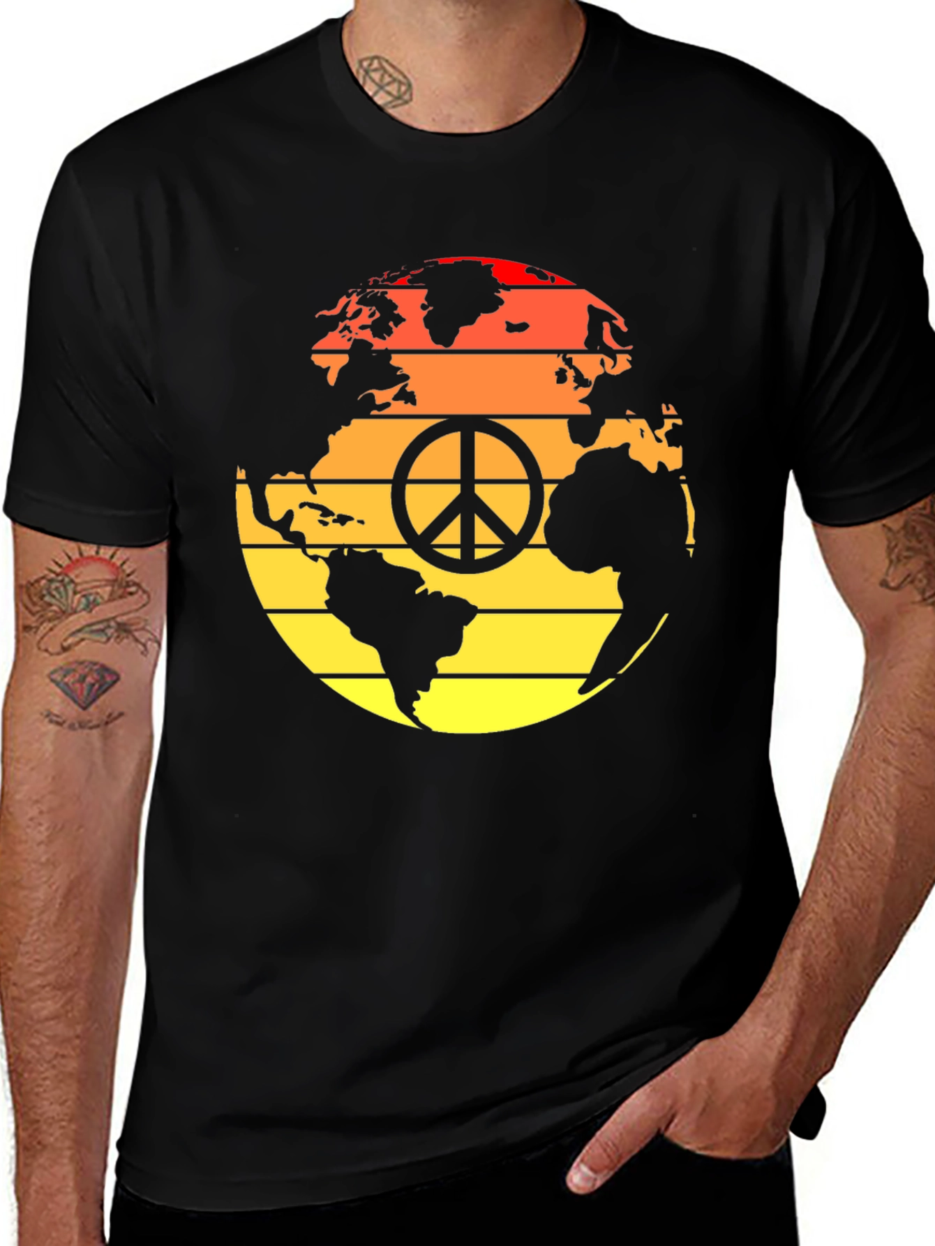 Peace on Earth Graphic Tee - Black