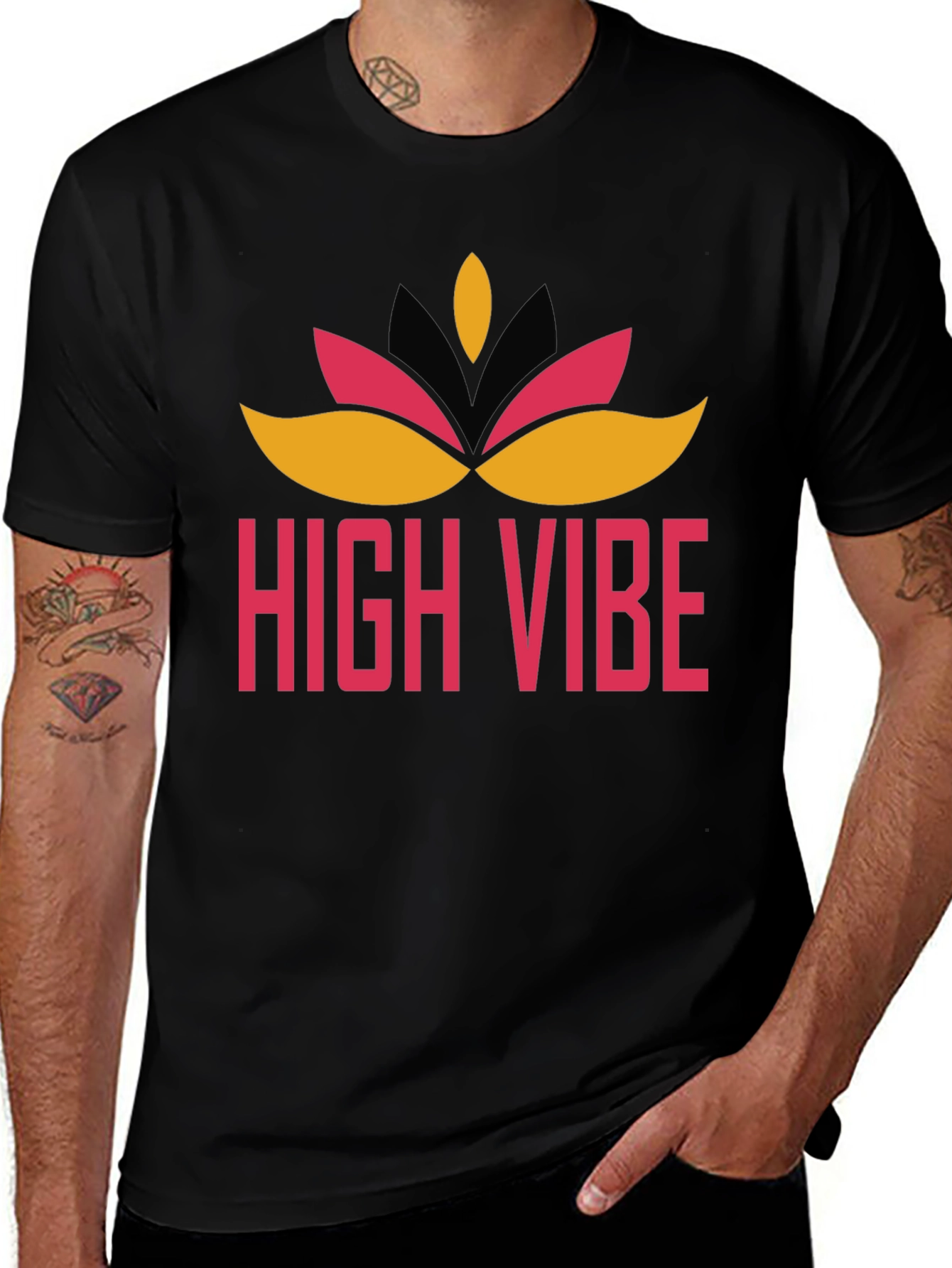 Variant 25 of High Vibe Graphic Tee - Black Crew Neck