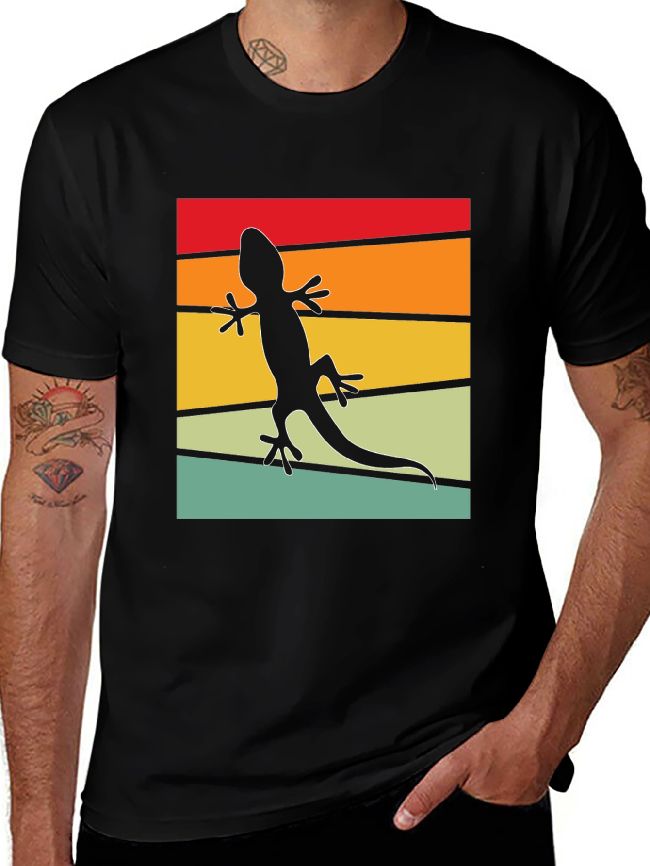 Variant 30 of Retro Lizard T-Shirt - Cool Reptile Silhouette Tee