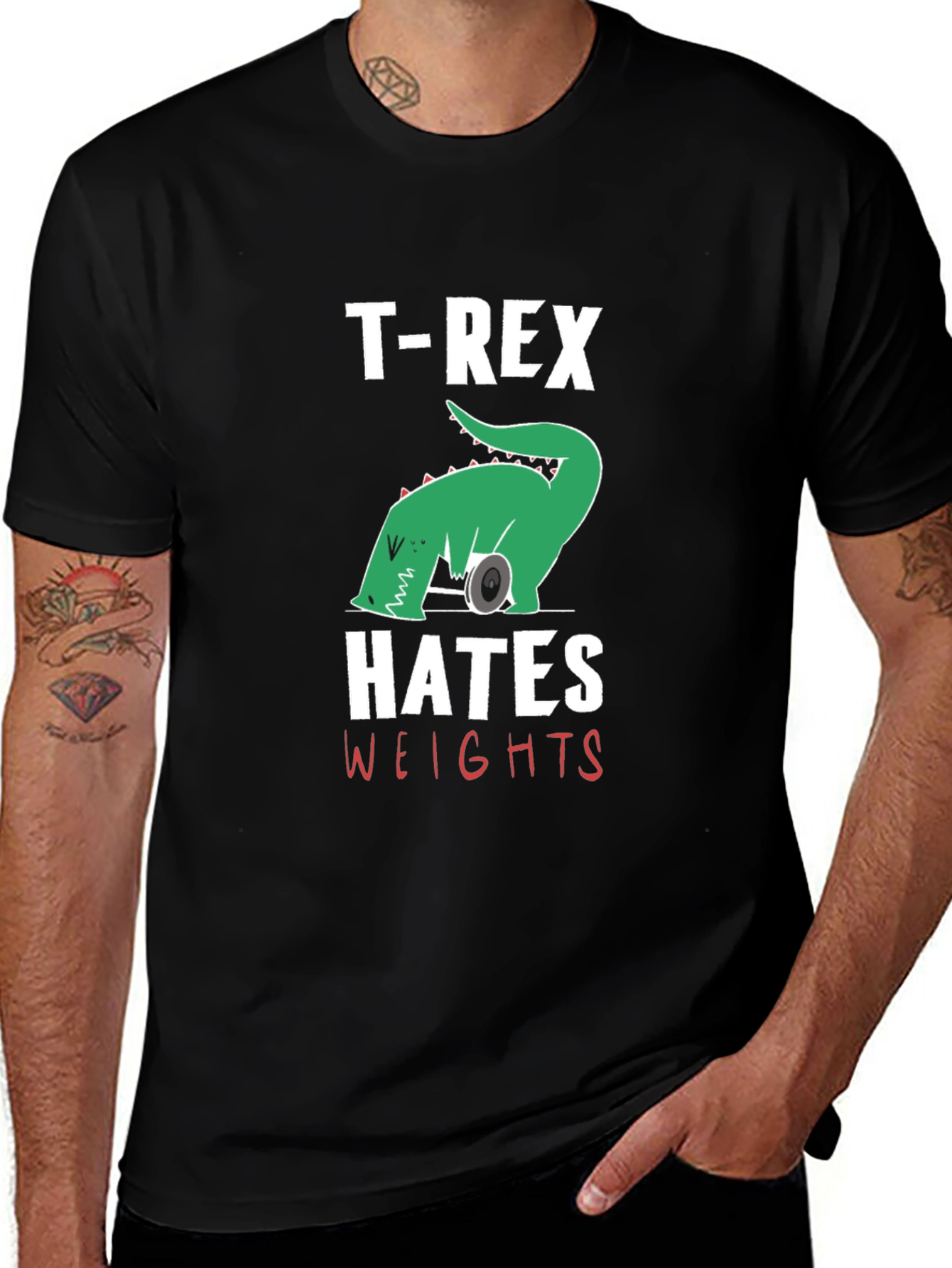 T-Rex Hates Weights Graphic T-Shirt