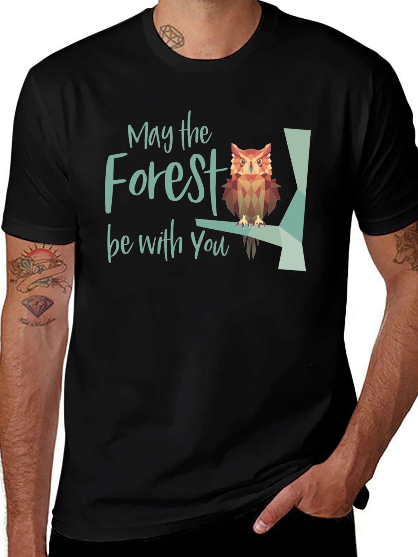 Variant 17 of May the Forest Be With You Owl Graphic T-Shirt