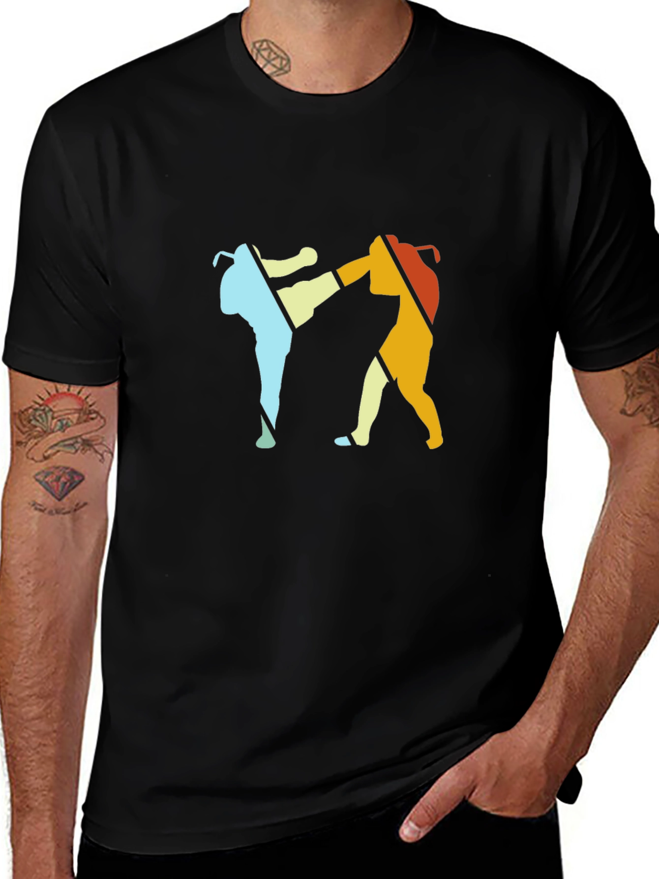 Variant 24 of Retro Martial Arts T-Shirt: Kickboxing Design