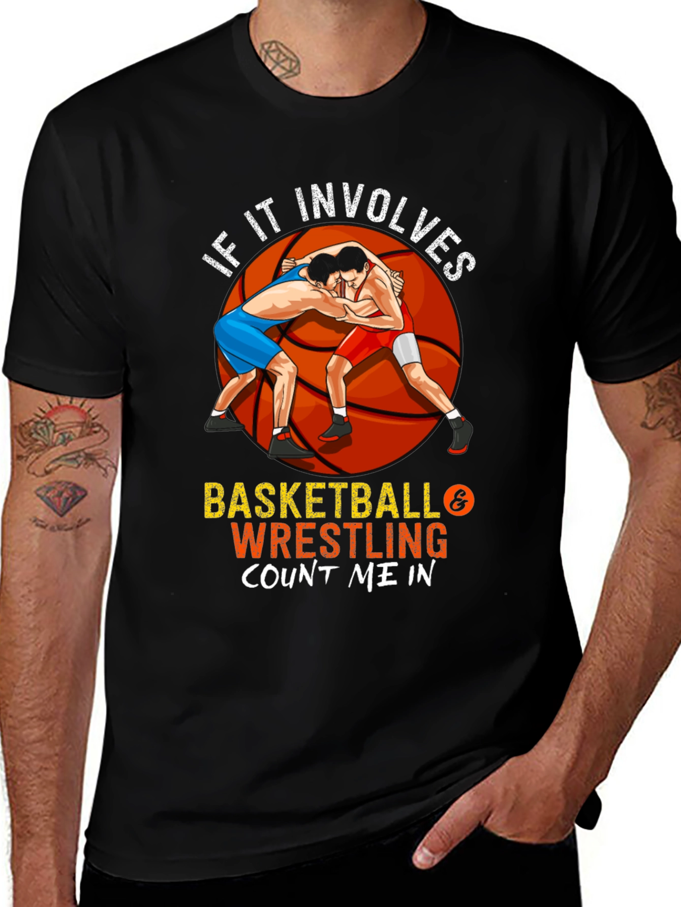 Variant 29 of Basketball and Wrestling T-Shirt
