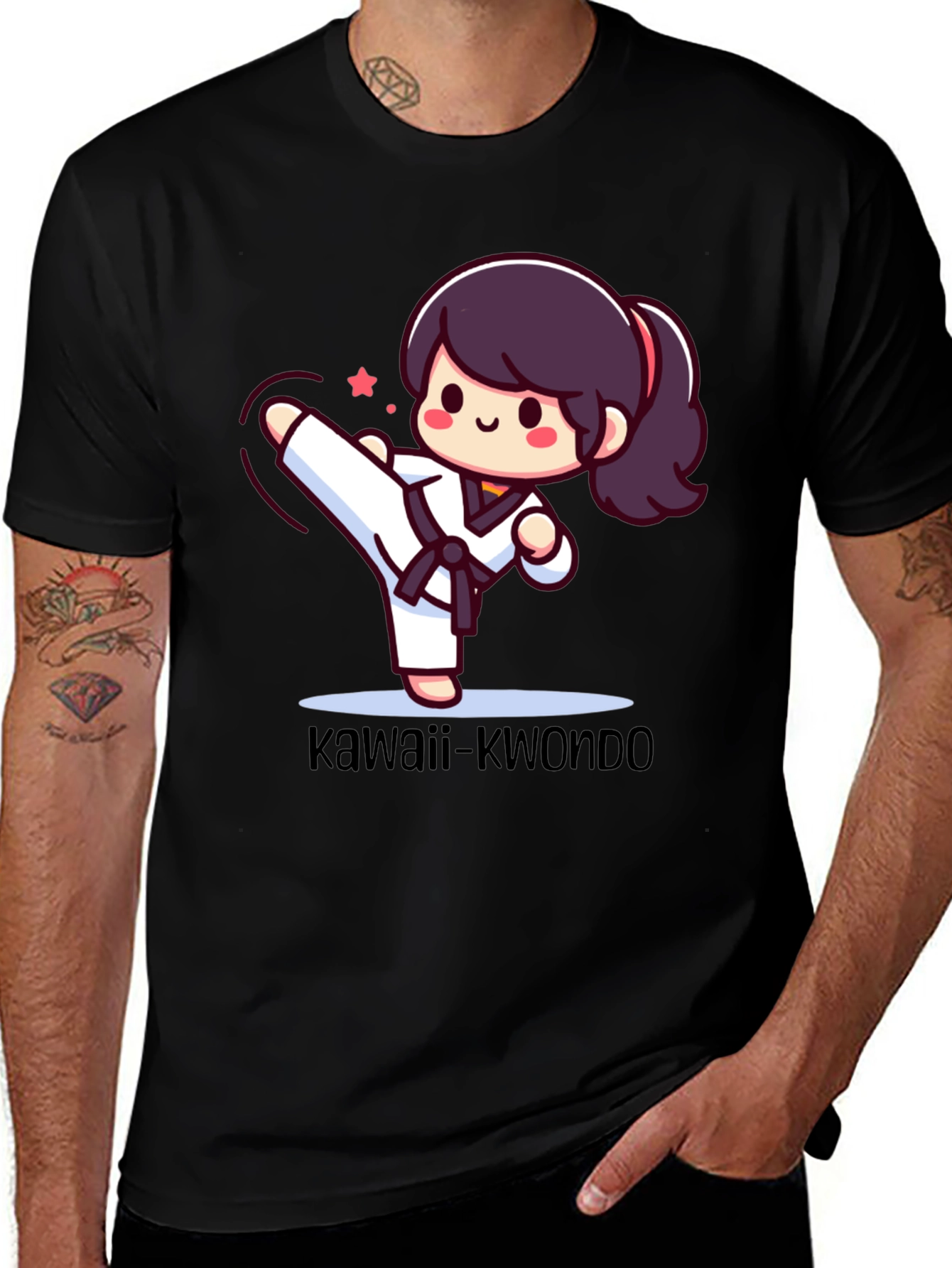 Variant 13 of Kawaii Kwondo Black T-Shirt