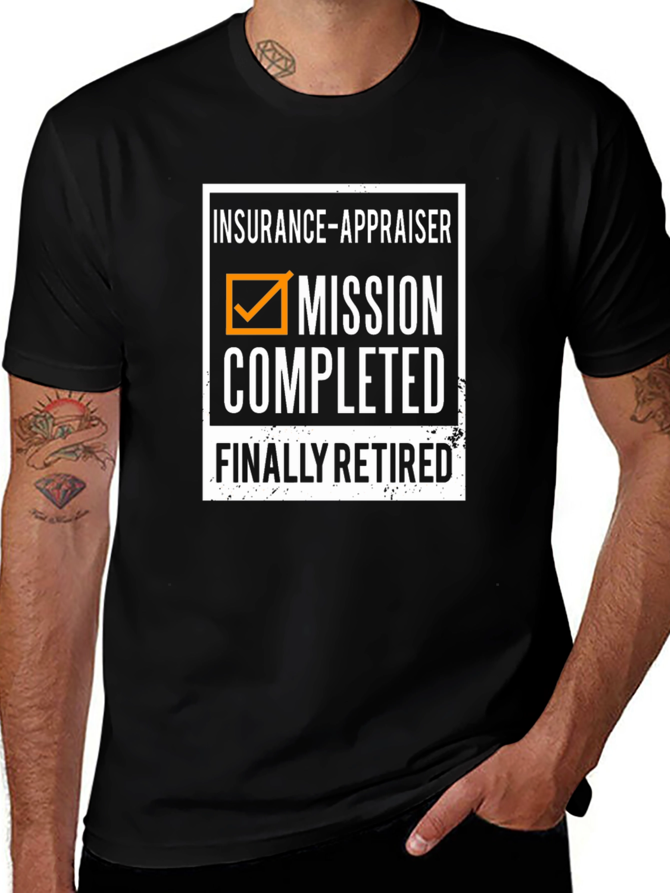 Variant 25 of Retired Insurance Appraiser Mission Completed Graphic T-Shirt
