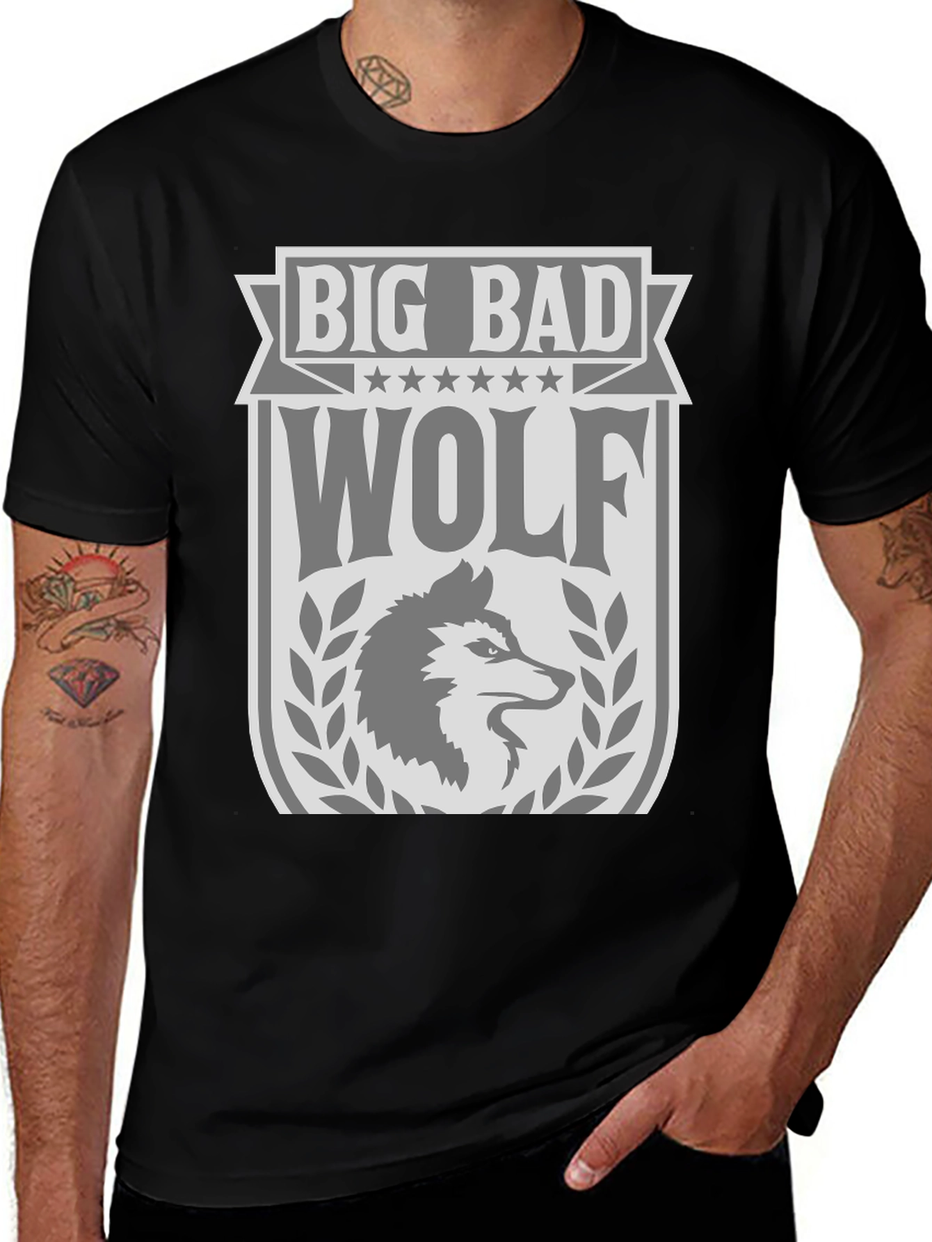 Variant 8 of Big Bad Wolf Graphic Tee - Stylish Men's T-Shirt