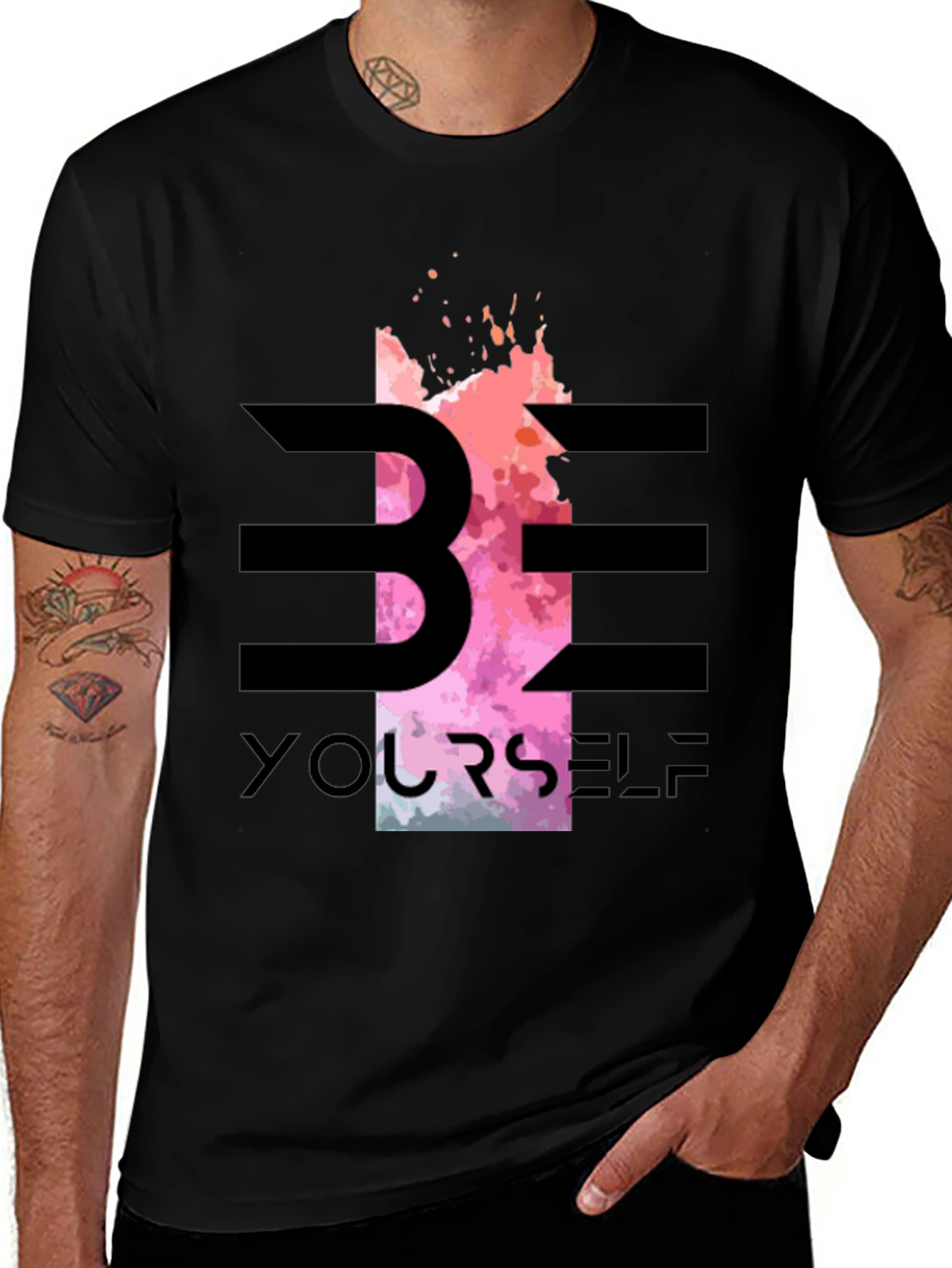 Variant 4 of Be Yourself Graphic Tee - Stylish Black T-Shirt