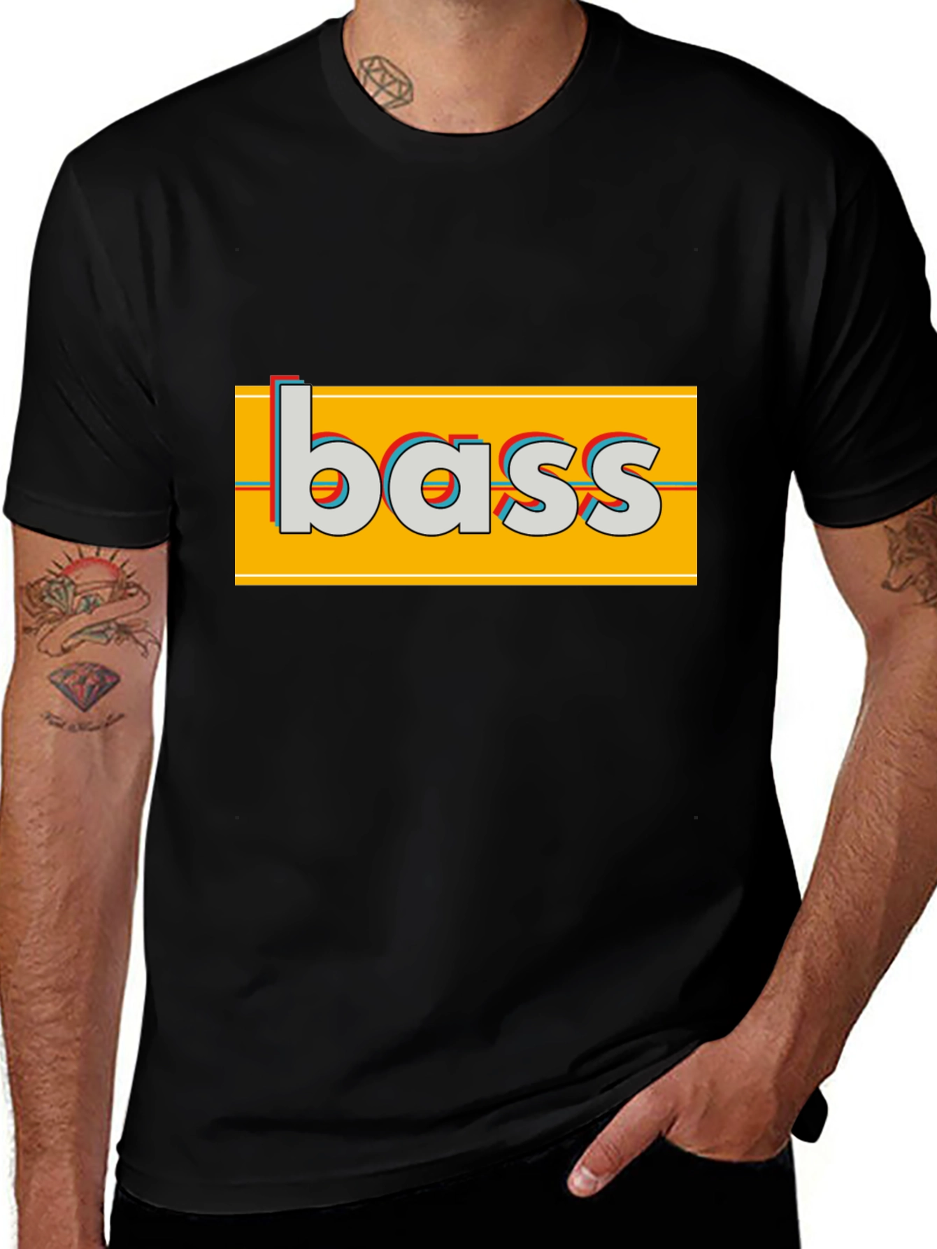 Black Bass Graphic T-Shirt - Retro Style main image