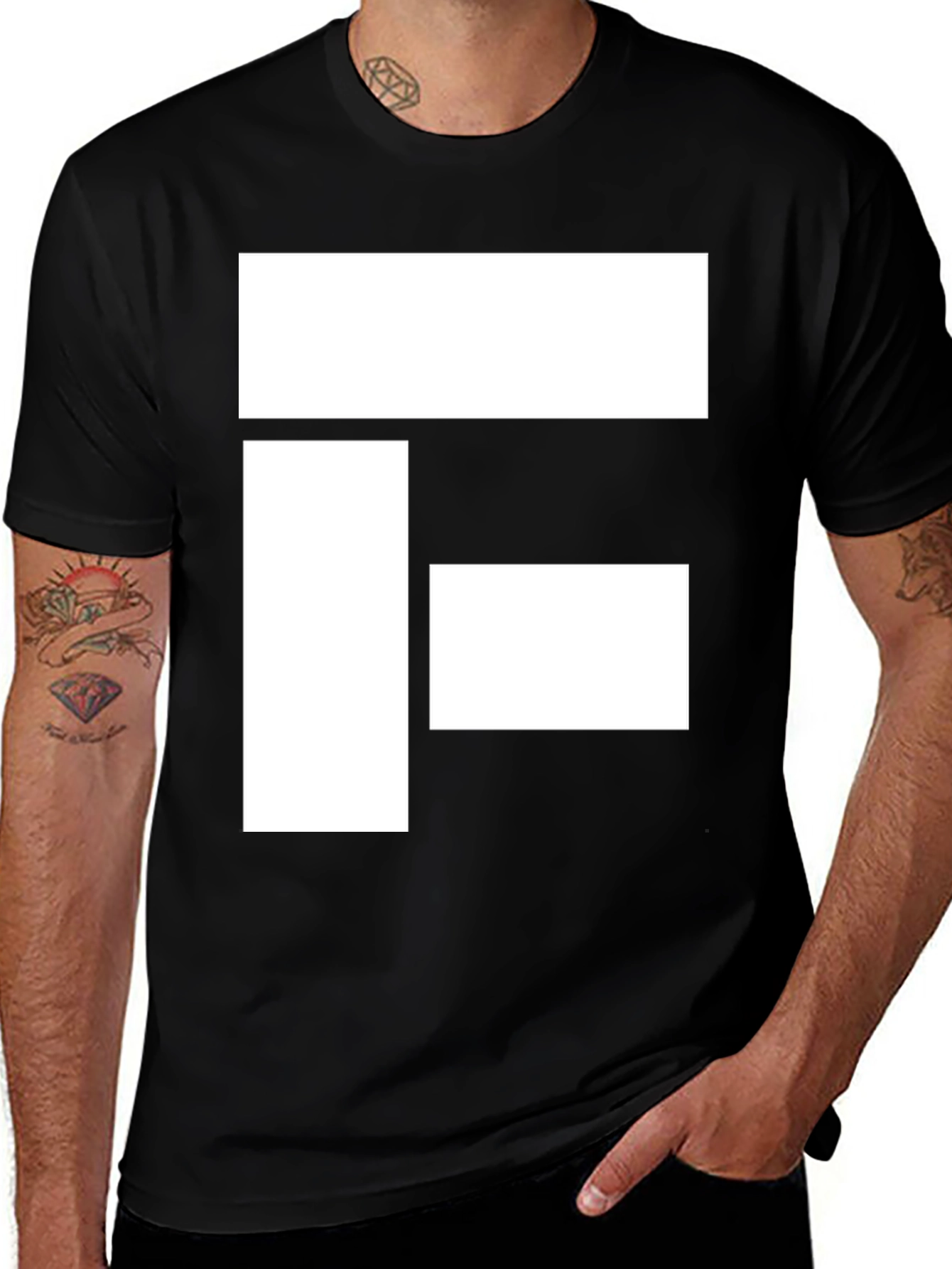Geometric F Graphic T-Shirt - Modern Style