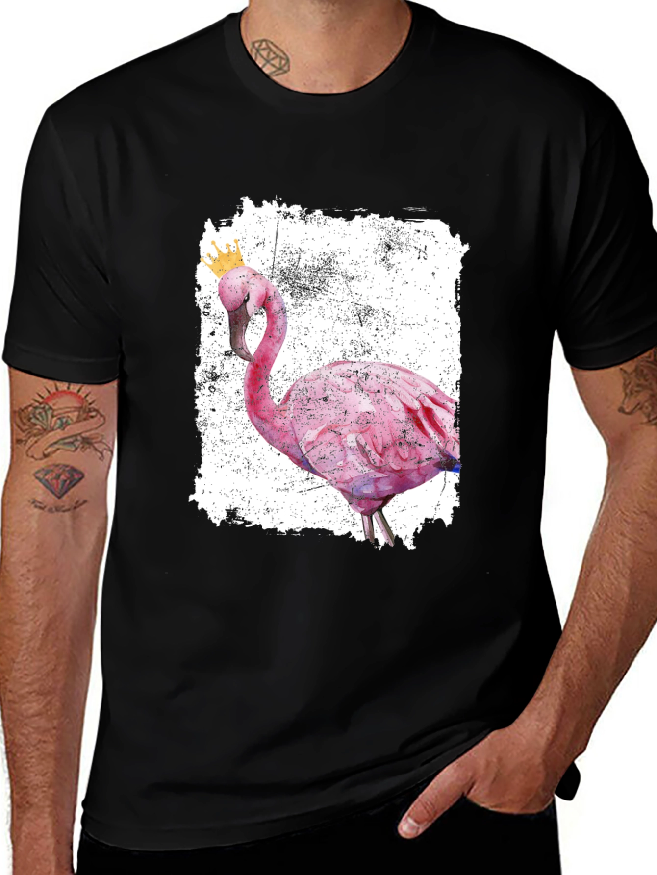 Variant 3 of Flamingo King Men's Black T-Shirt