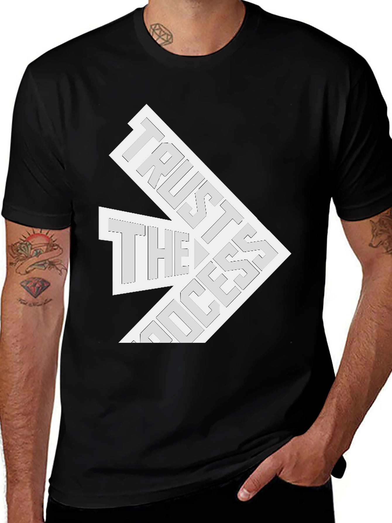Variant 12 of Trust The Process Graphic Tee - Black