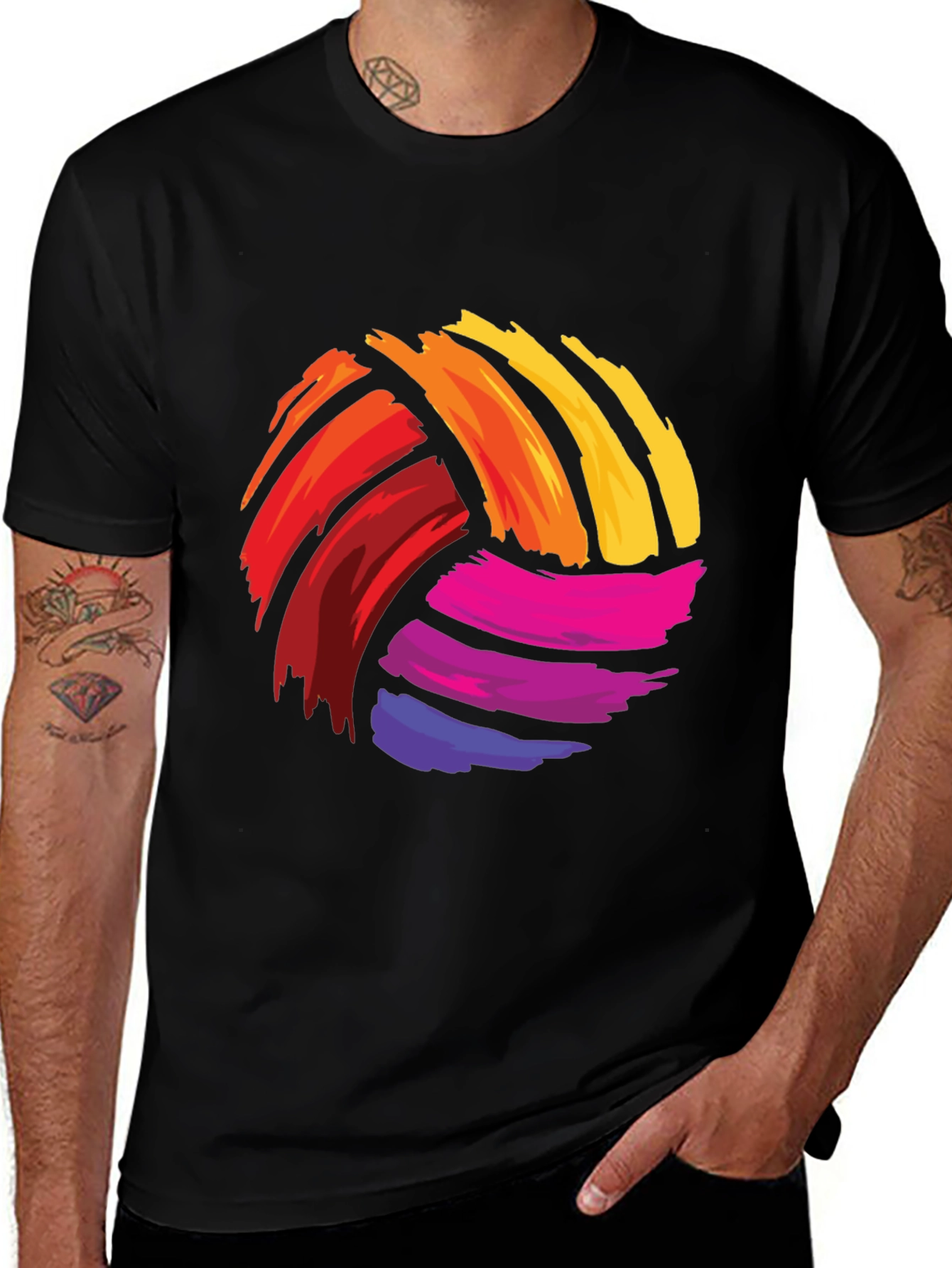 Variant 15 of Colorful Volleyball Graphic Tee