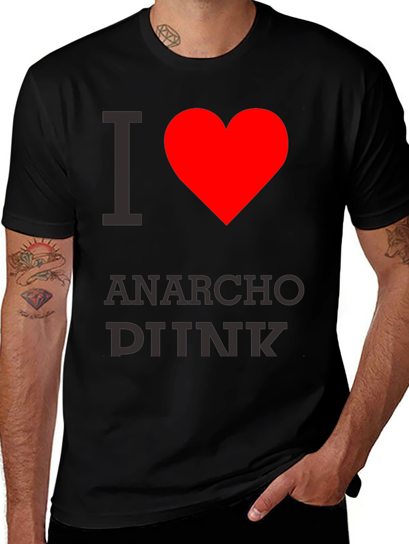 Variant 21 of I Heart Anarcho DINK Black T-Shirt