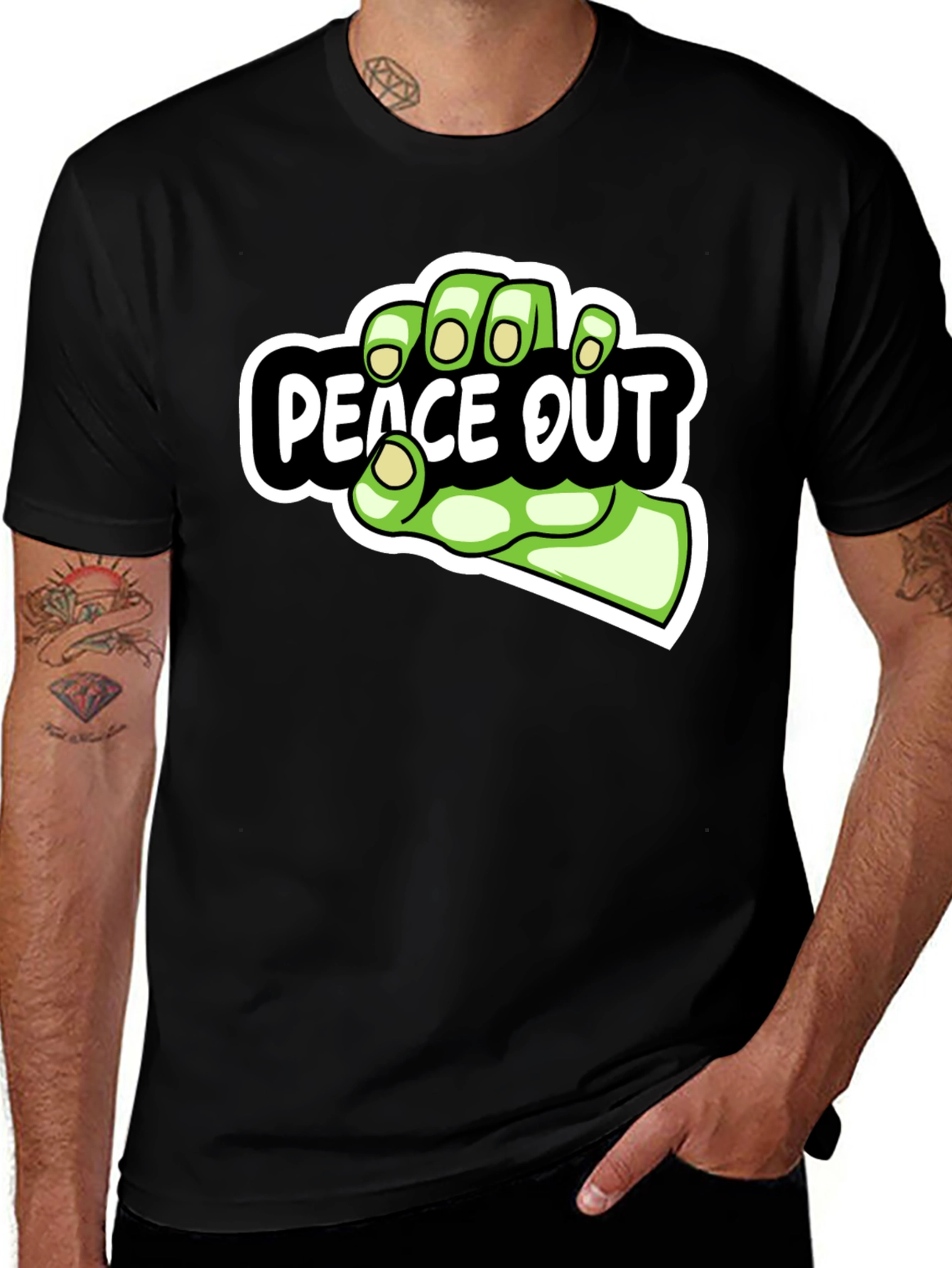 Variant 18 of Peace Out Zombie Hand Graphic Tee