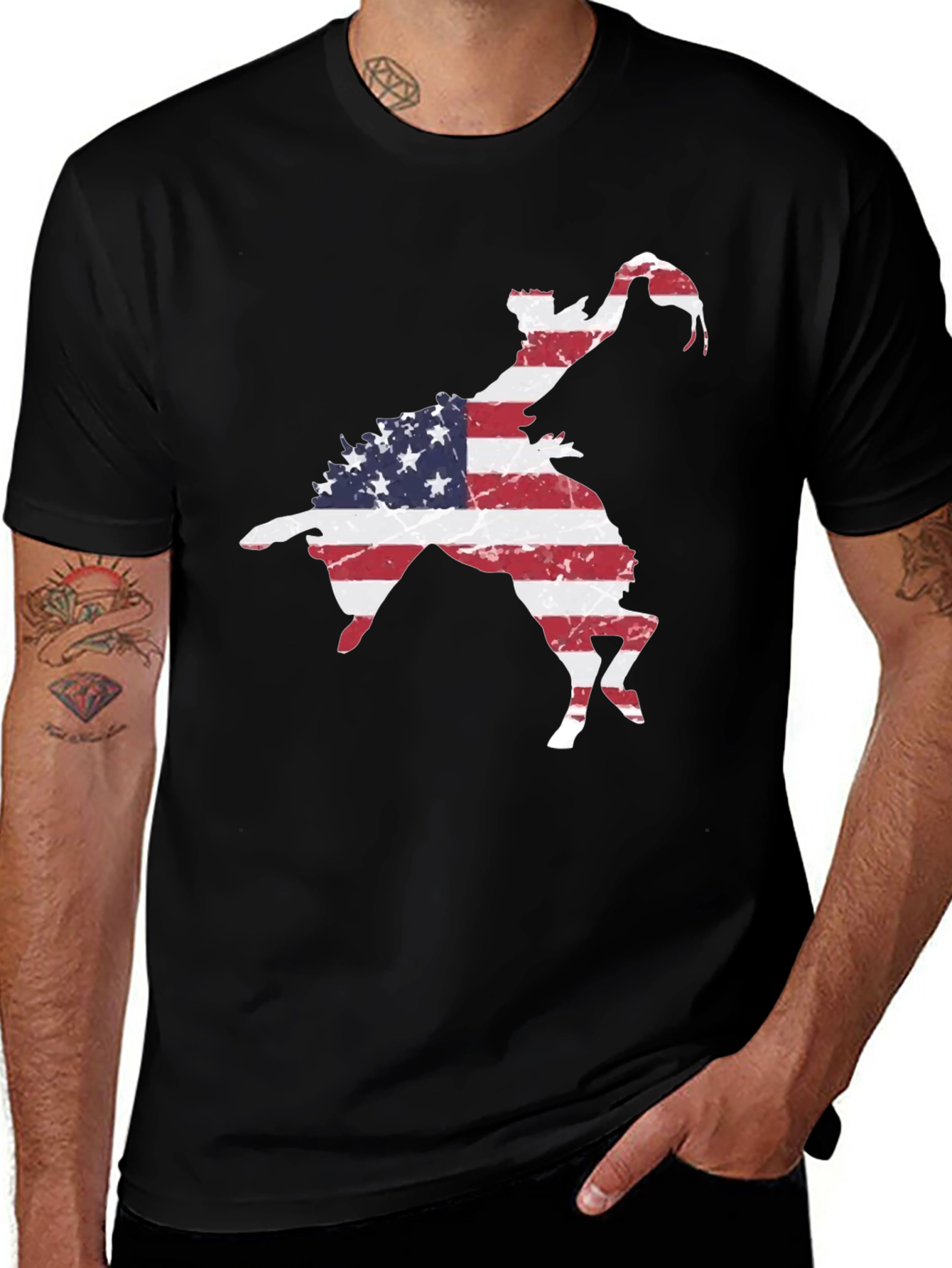 Variant 27 of American Flag Rodeo Graphic T-Shirt