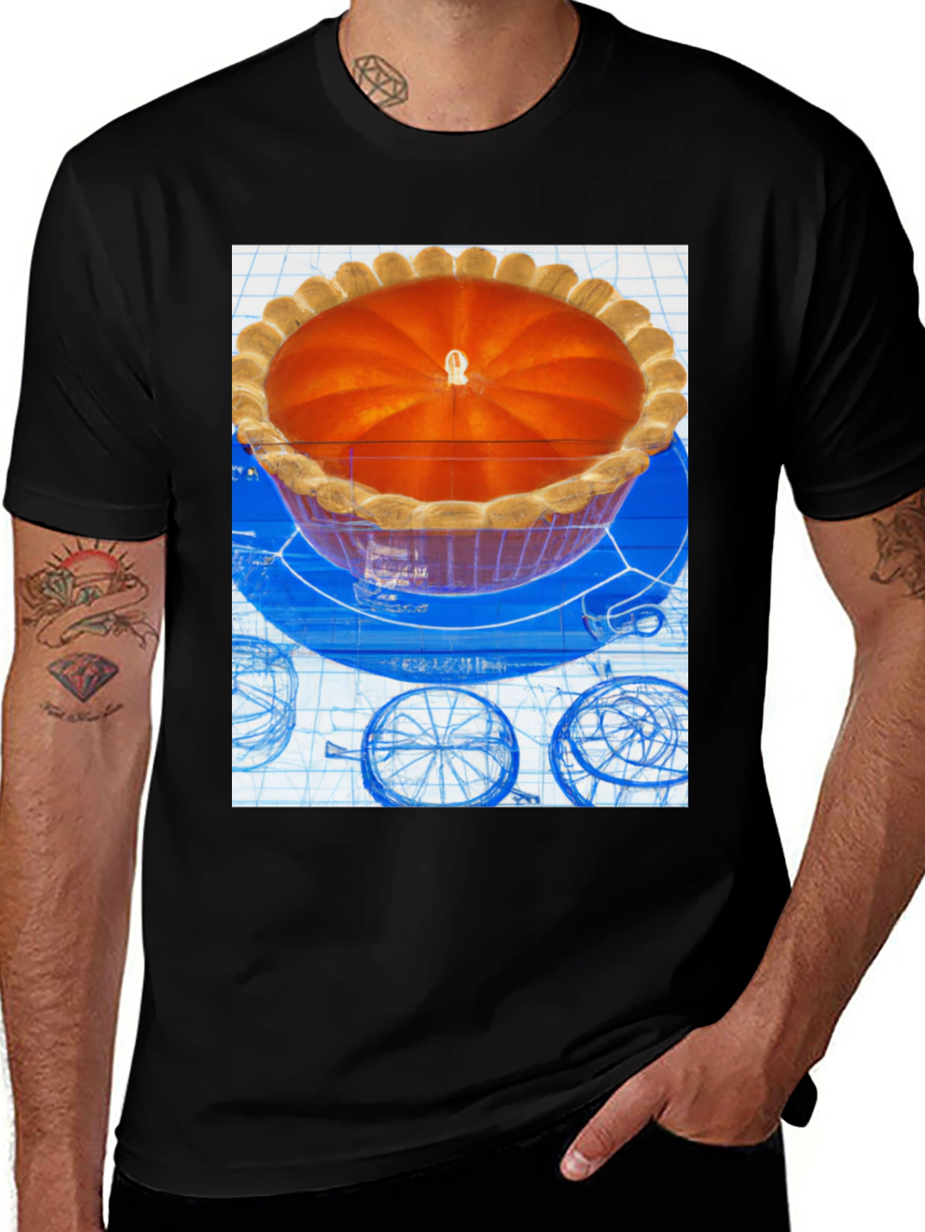 Variant 28 of Pie Blueprint Graphic T-Shirt