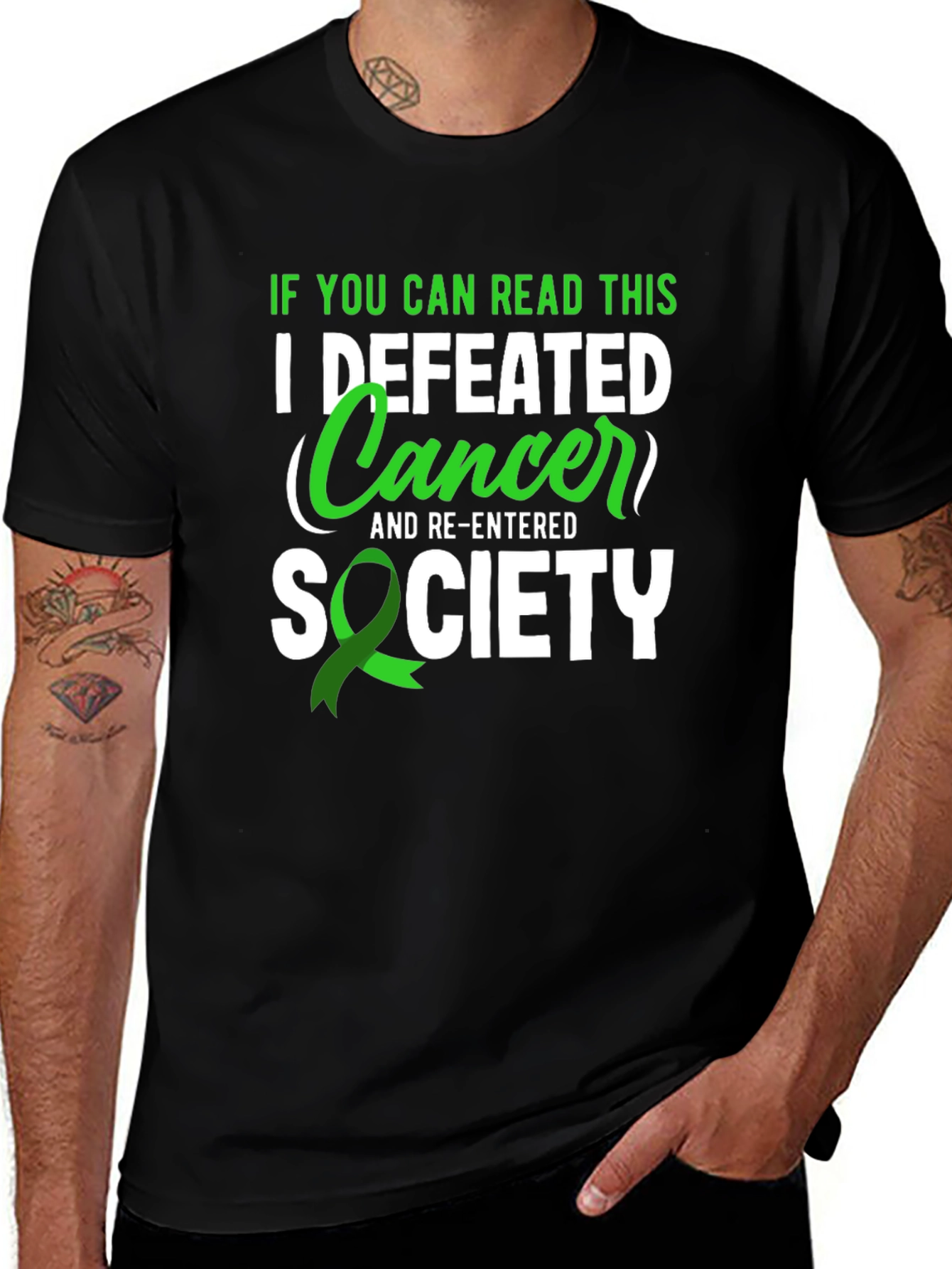 Variant 10 of Cancer Survivor T-Shirt - I Defeated Cancer!