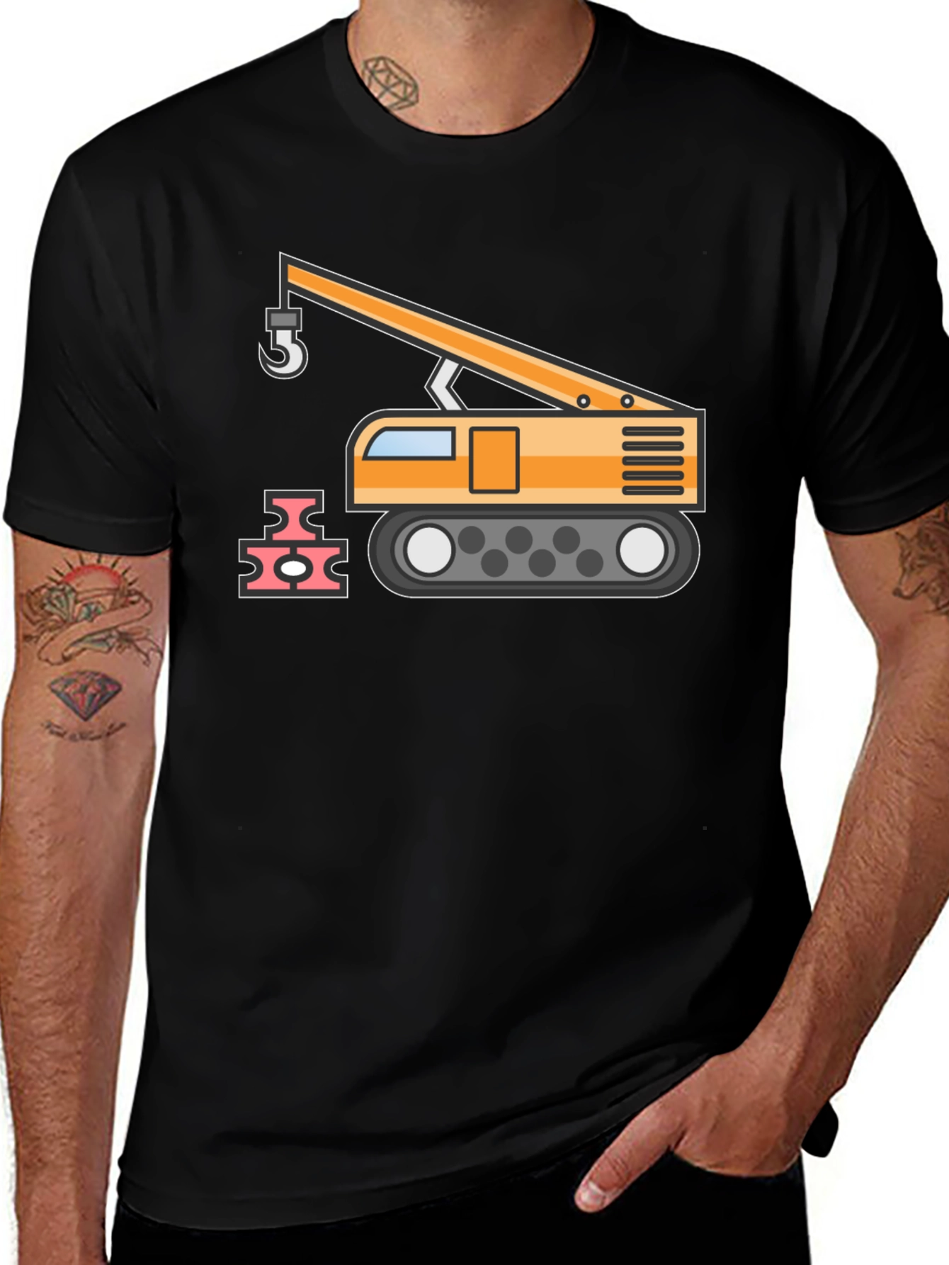 Variant 28 of Construction Crane Graphic T-Shirt