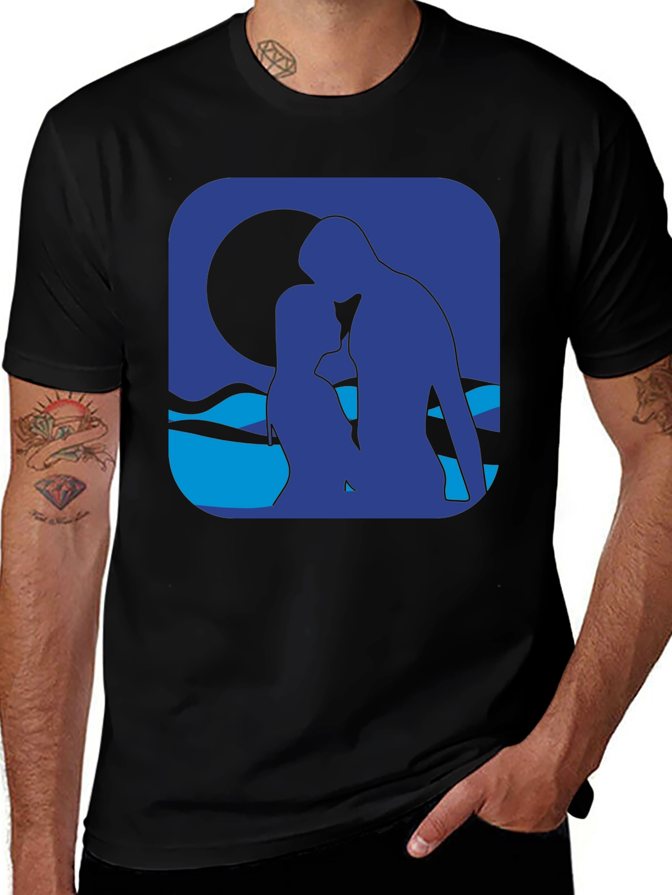 Variant 21 of Romantic Silhouette Graphic T-Shirt