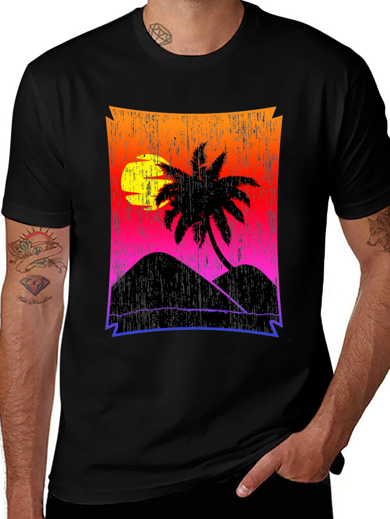 Variant 6 of Sunset Palm Tee - Tropical Vibe T-Shirt