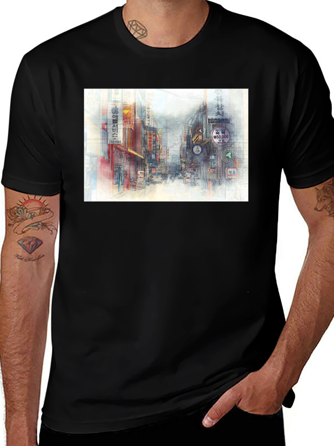 Variant 6 of Urban Street Art Tee - Cool Cityscape Graphic T-Shirt