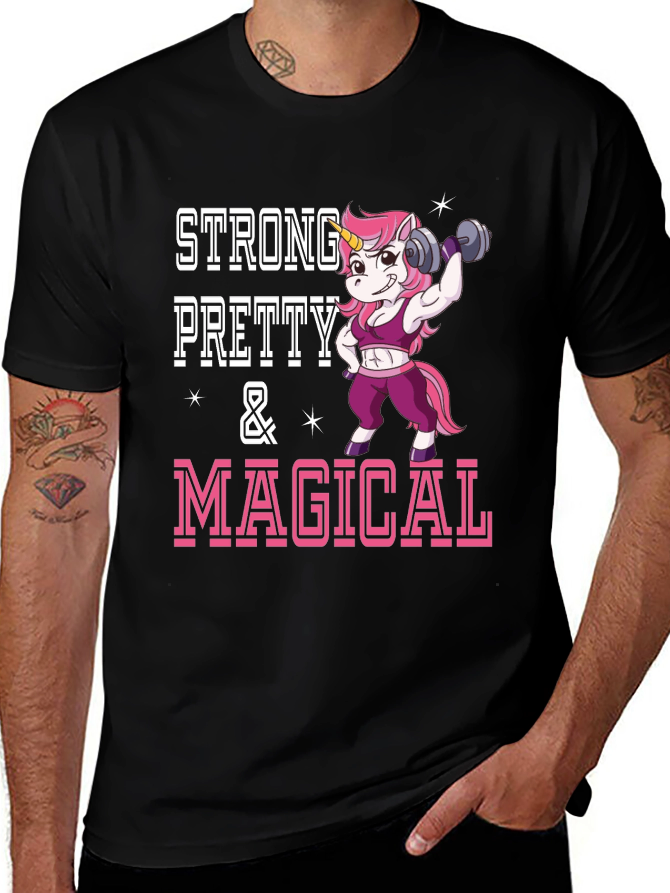 Variant 28 of Strong Pretty Magical Unicorn Workout Shirt