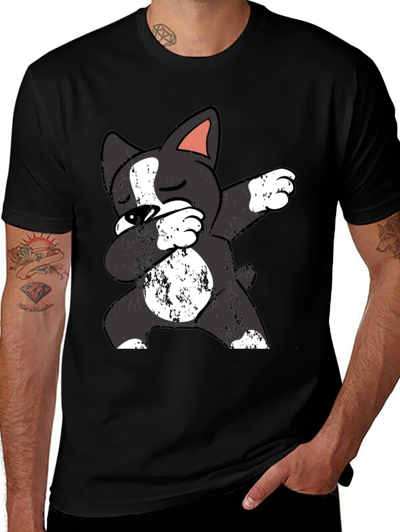 Variant 24 of Dabbing Dog Graphic Tee - Cool Cartoon Pet Shirt