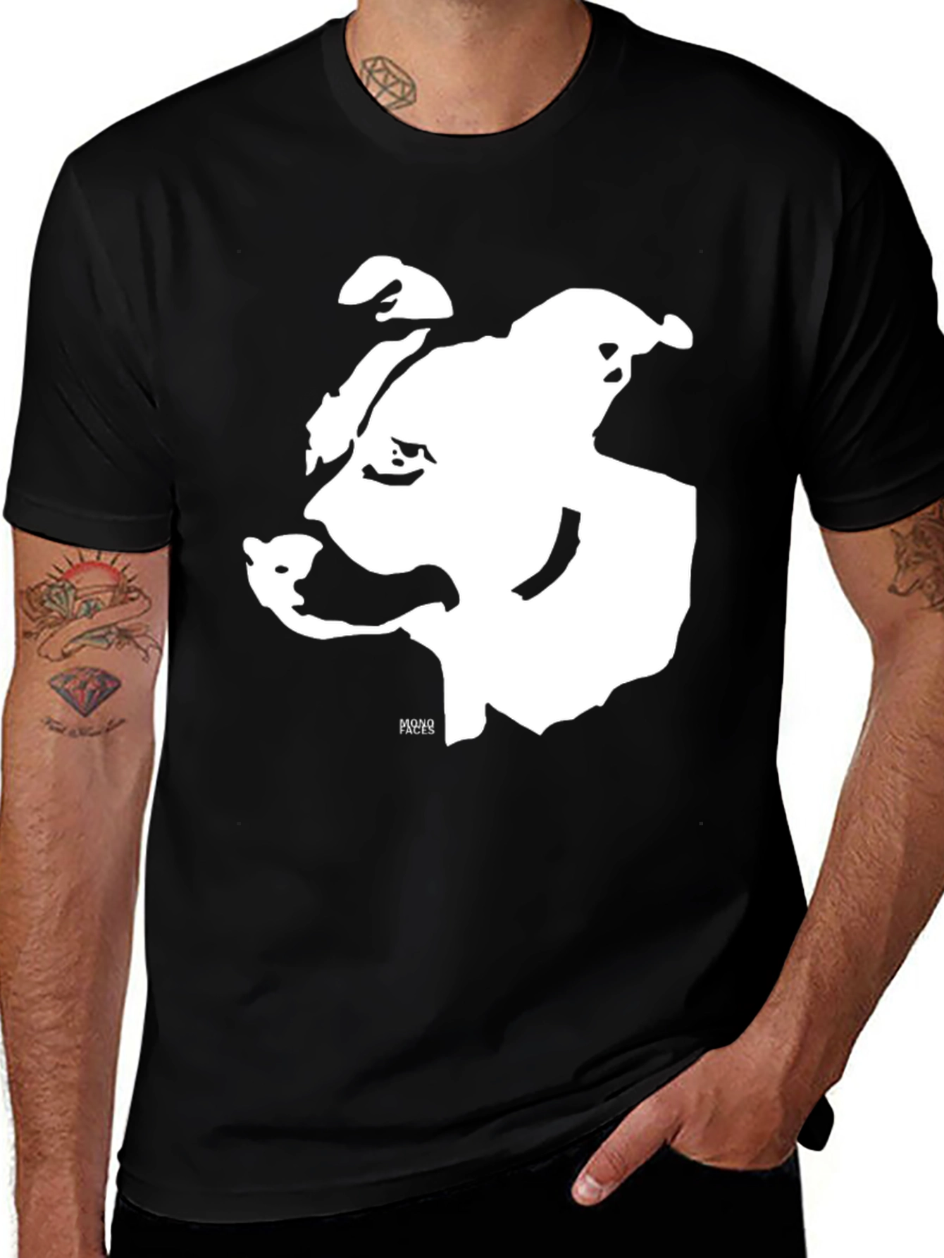 Variant 26 of Bold Bulldog Graphic T-Shirt - Black Cotton